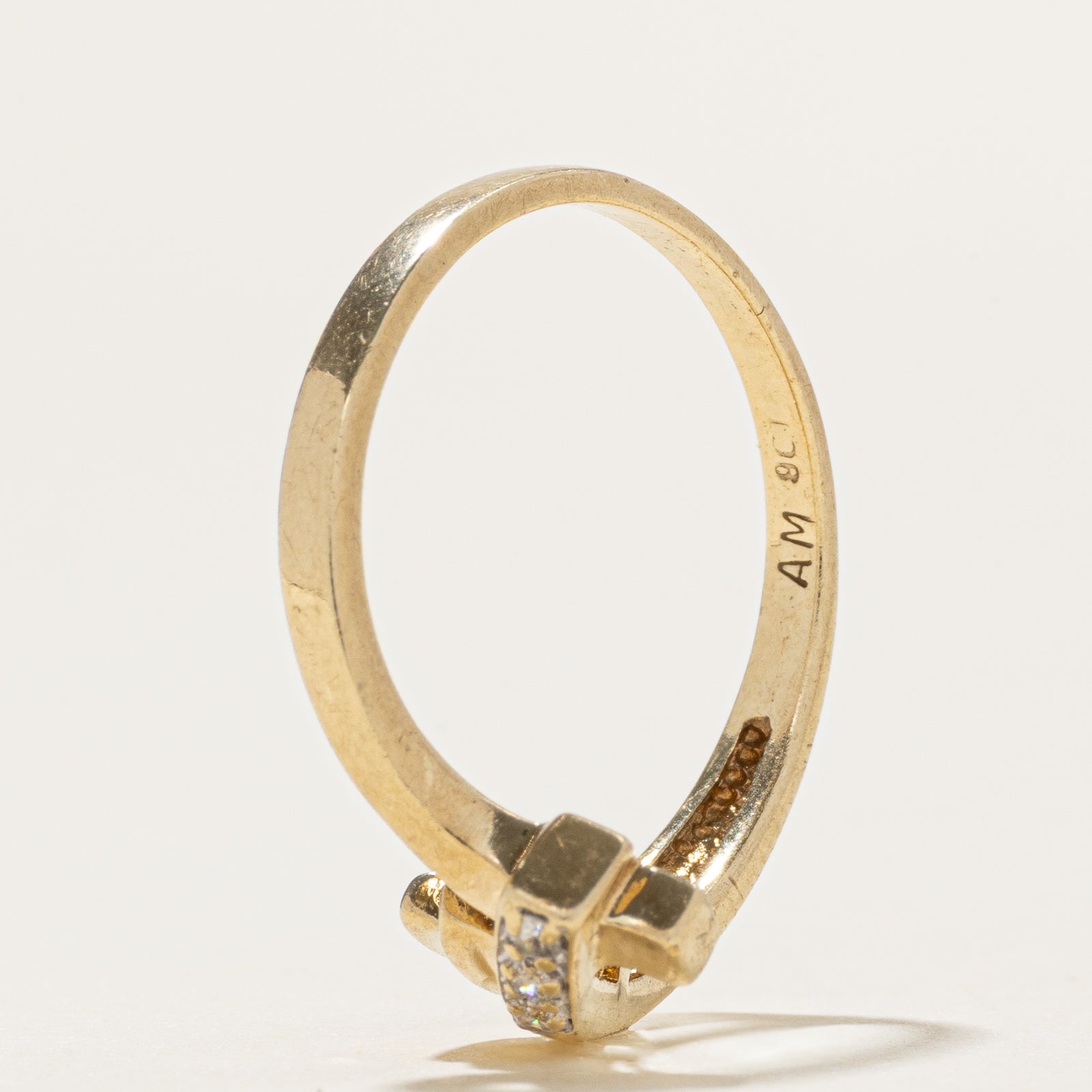 Two Tone Diamond Wave Bypass Ring | SZ 6