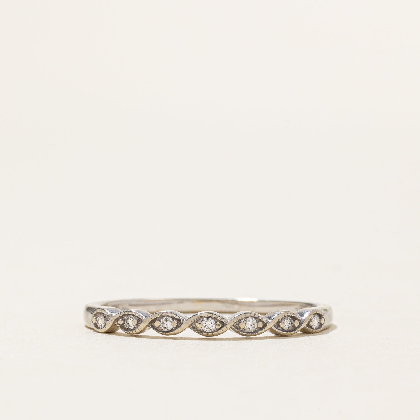 Semi Eternity Diamond Twisted Ring | SZ 9.5