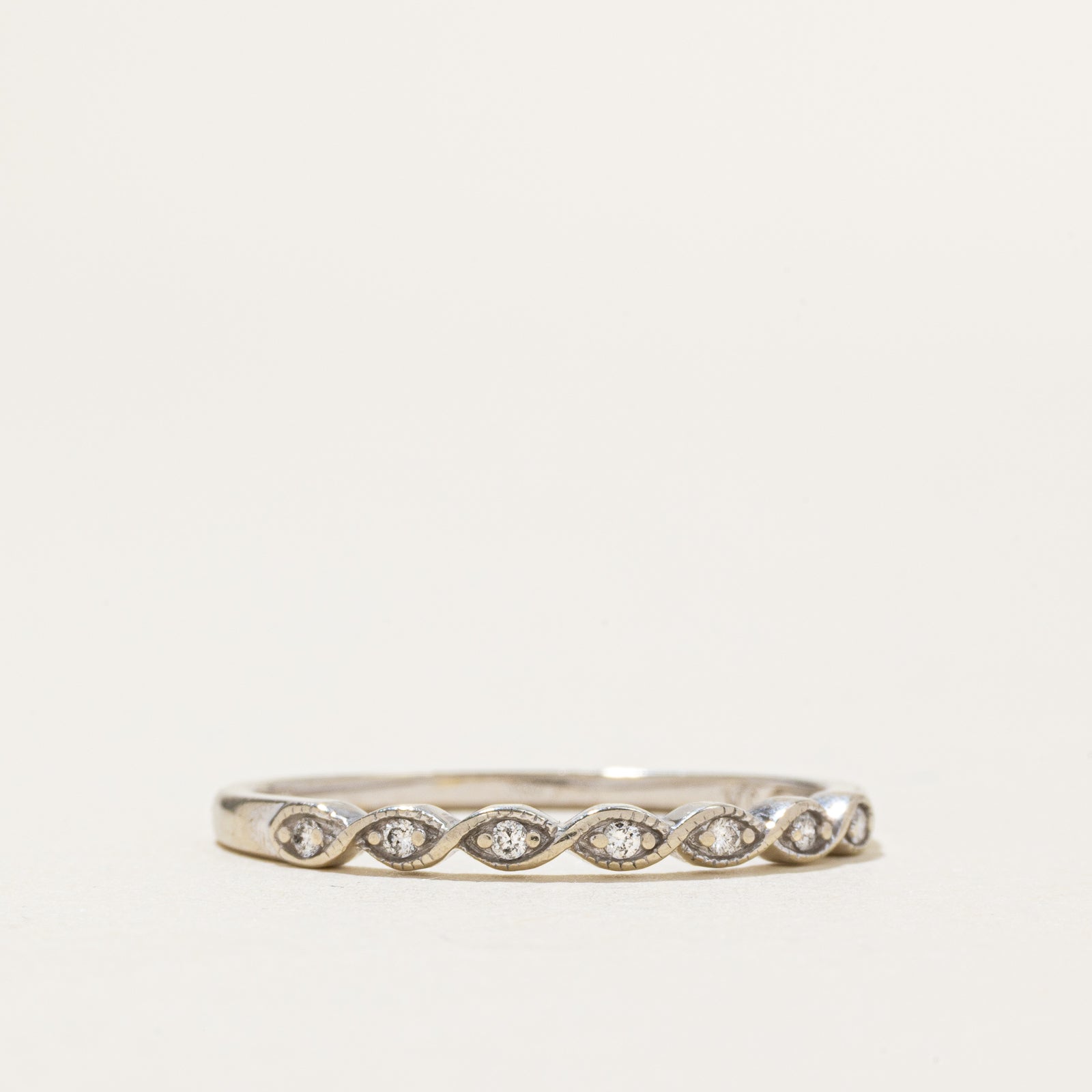 Semi Eternity Diamond Twisted Ring | SZ 9.5