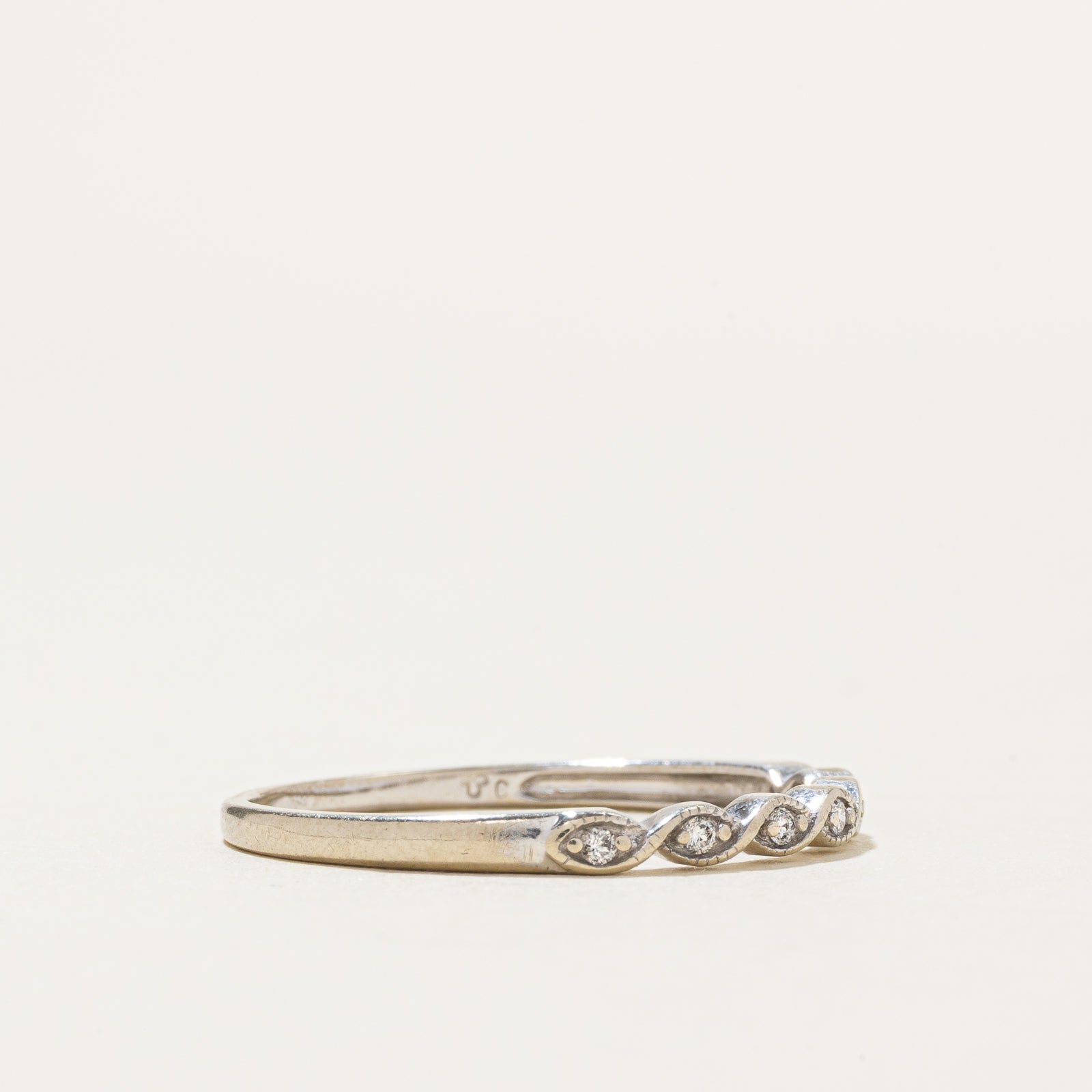 Semi Eternity Diamond Twisted Ring | SZ 9.5
