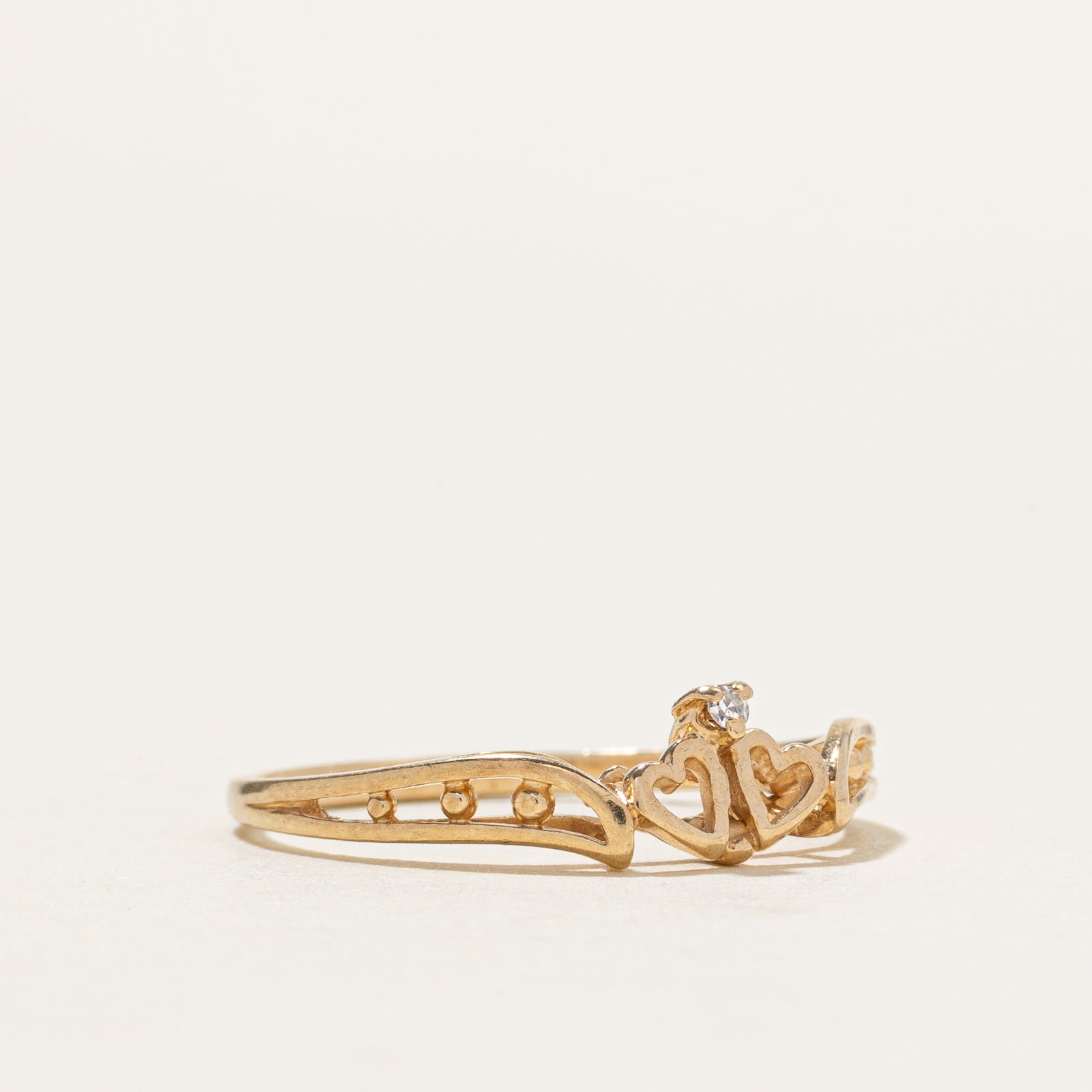 10k Diamond Openwork Heart Ring | SZ 5.75