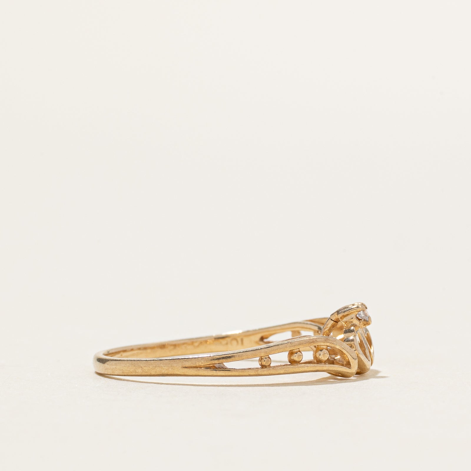 10k Diamond Openwork Heart Ring | SZ 5.75