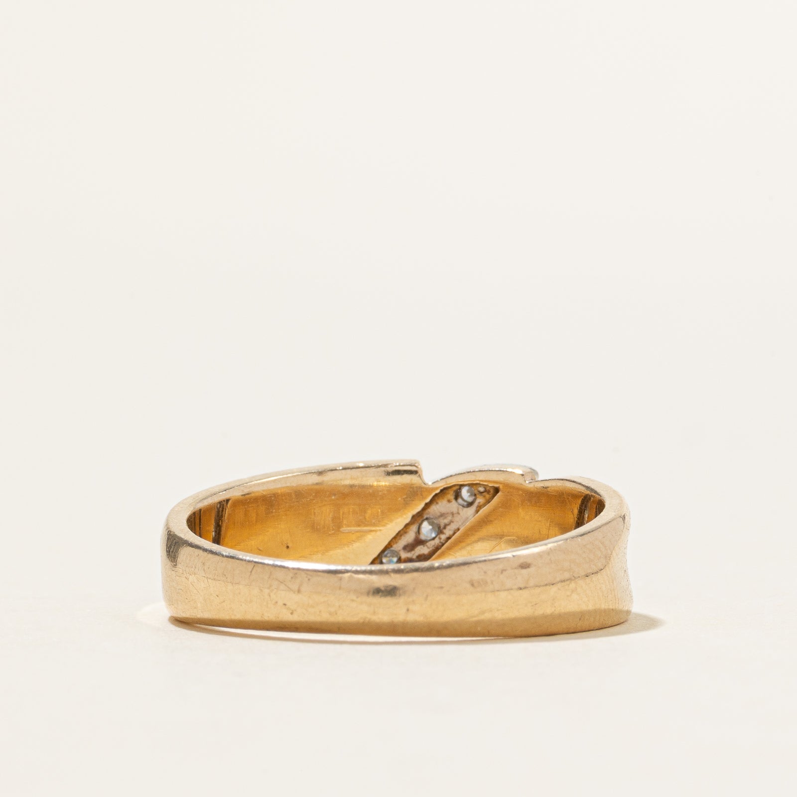 14k Two-Tone Diamond Waterfall Ring | SZ 9.25