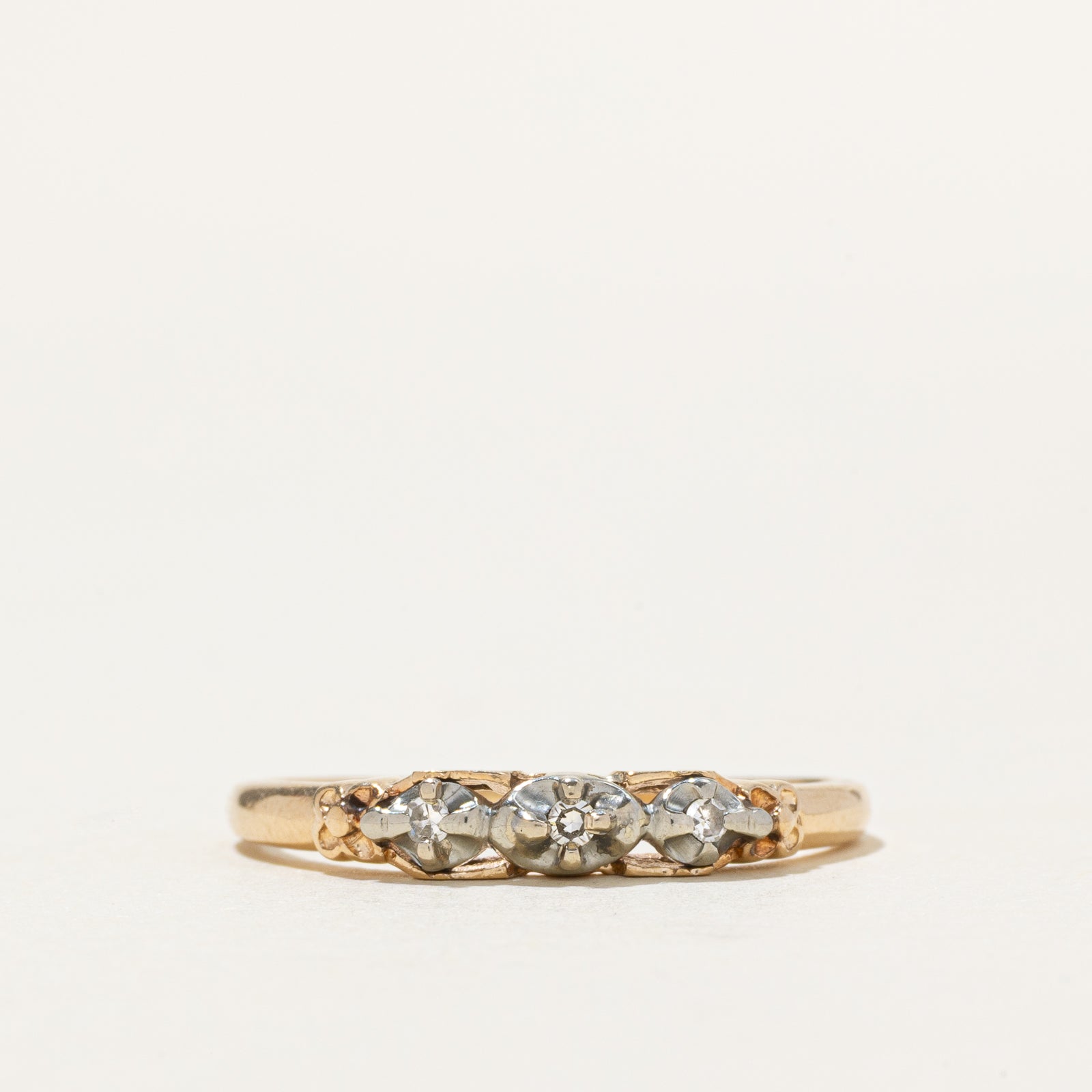 Two Tone Illusion Set Diamond Ring | SZ 8.75