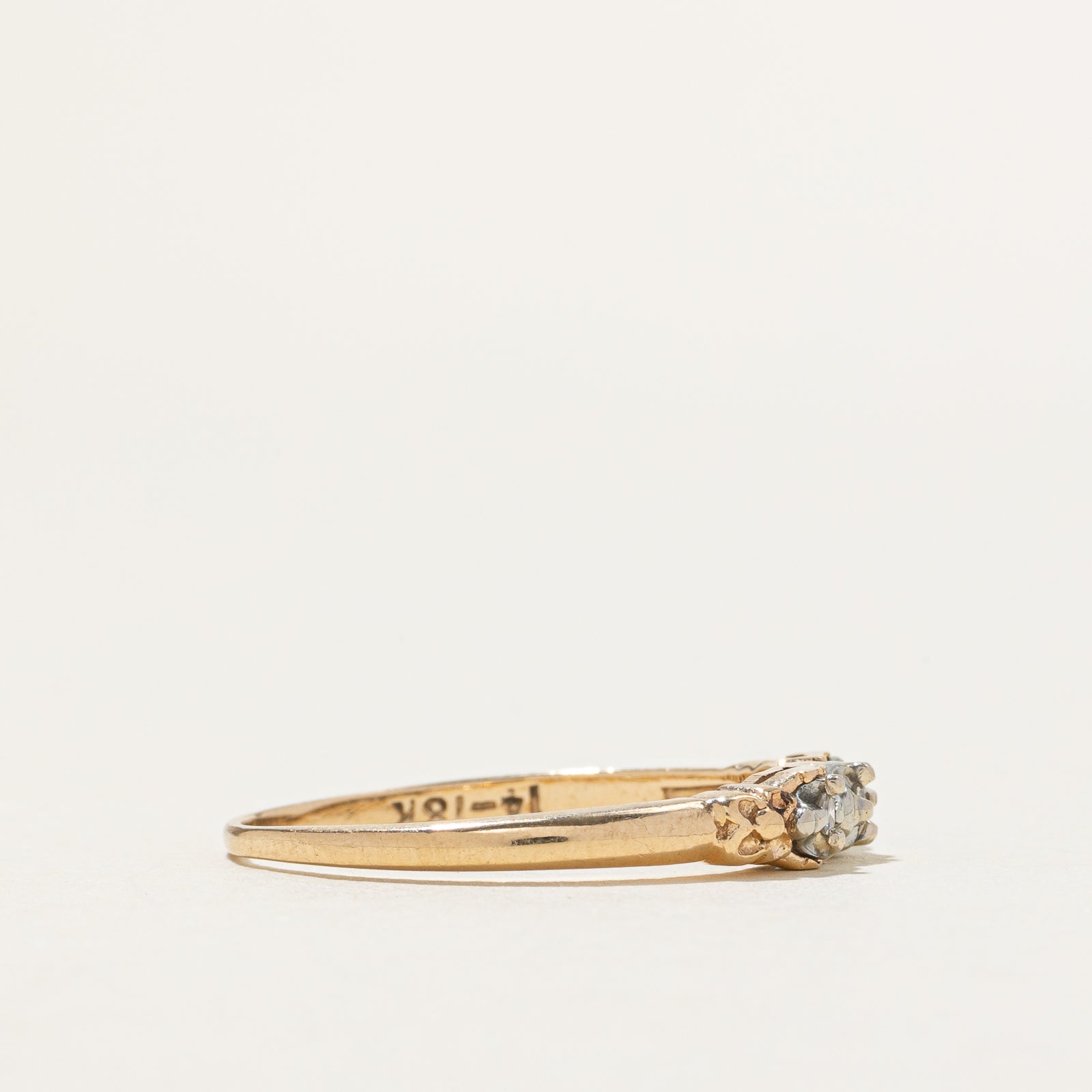 Two Tone Illusion Set Diamond Ring | SZ 8.75