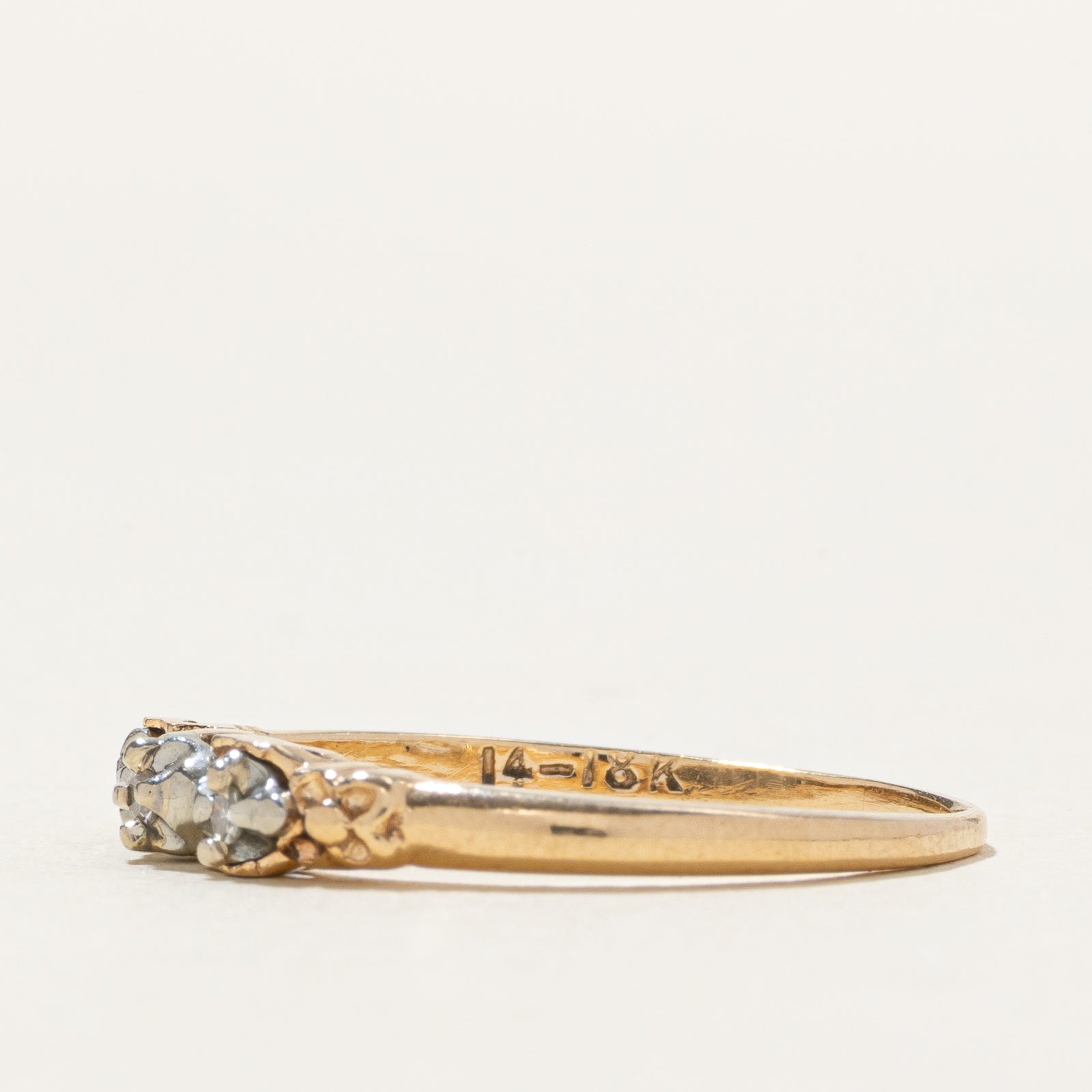 Two Tone Illusion Set Diamond Ring | SZ 8.75