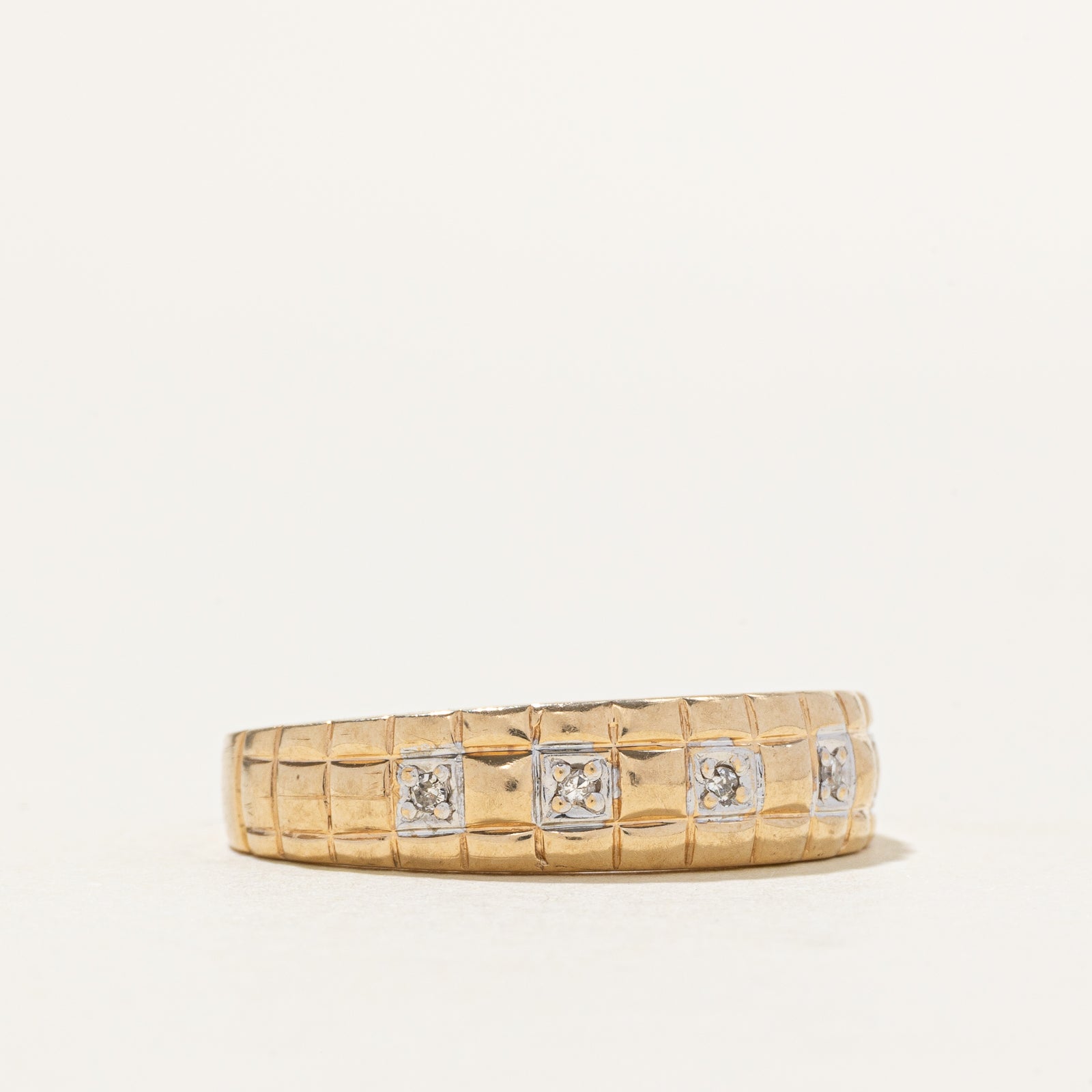 Five-Stone Diamond Geometric Dome Ring | SZ 9