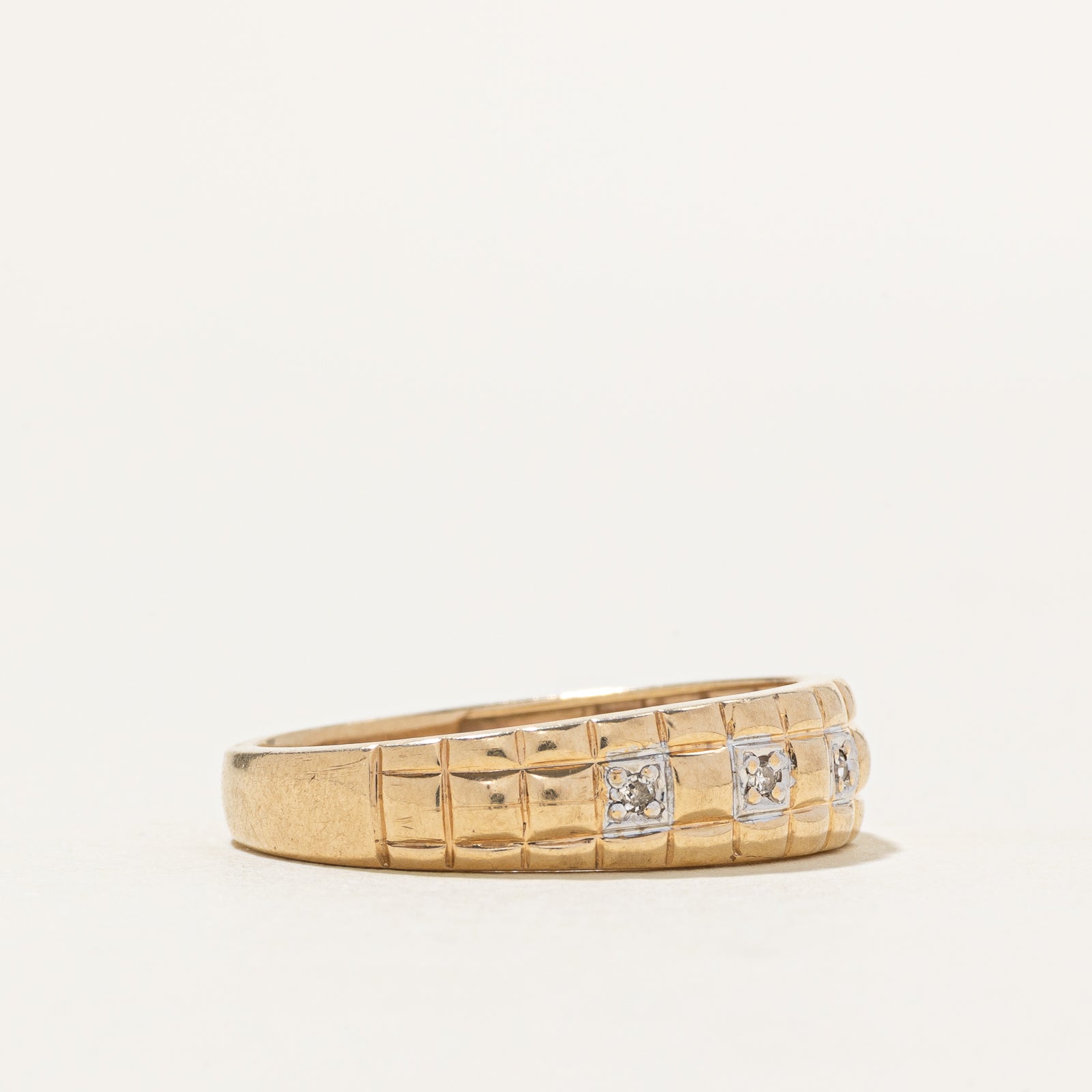 Five-Stone Diamond Geometric Dome Ring | SZ 9