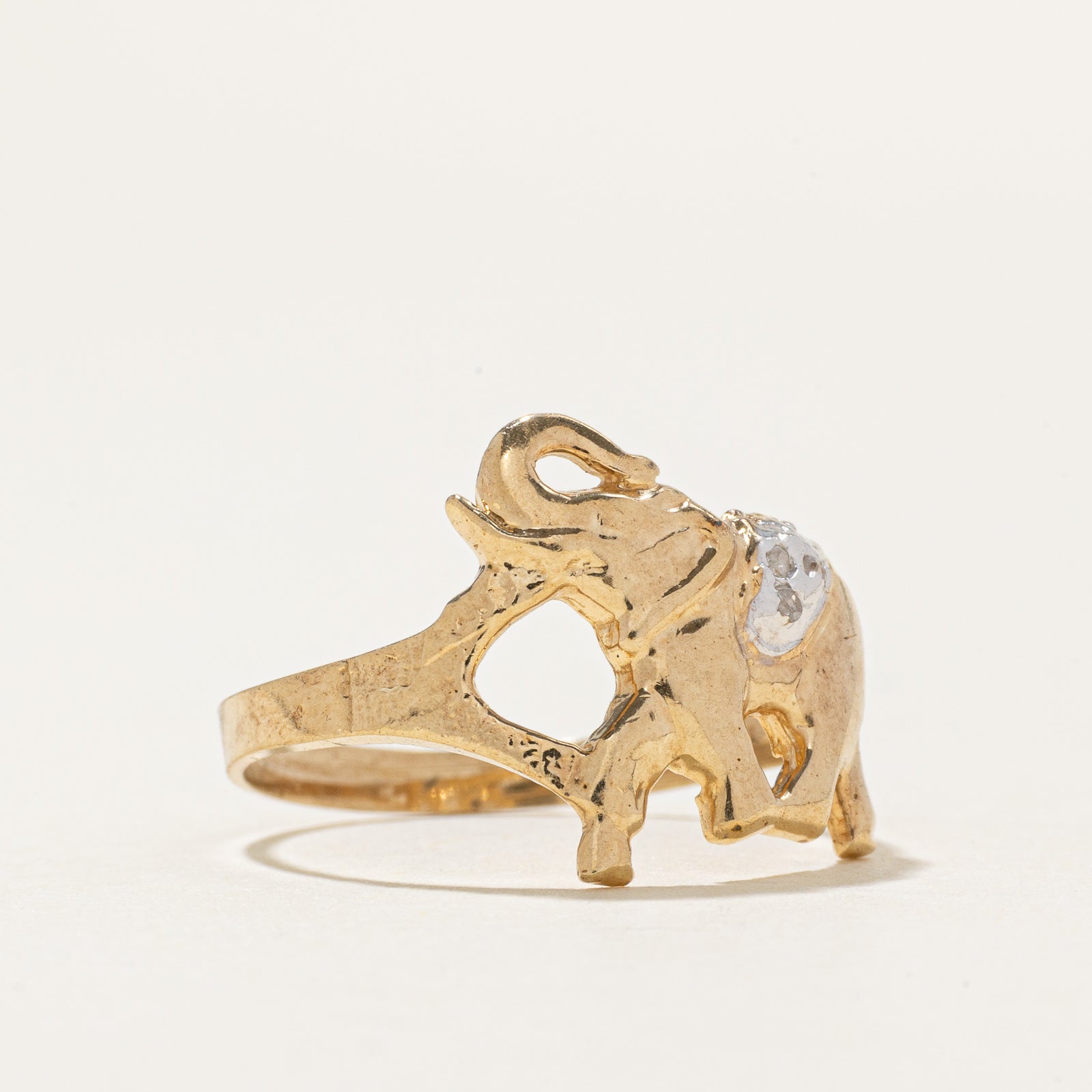 10k Diamond Elephant Ring | SZ 6