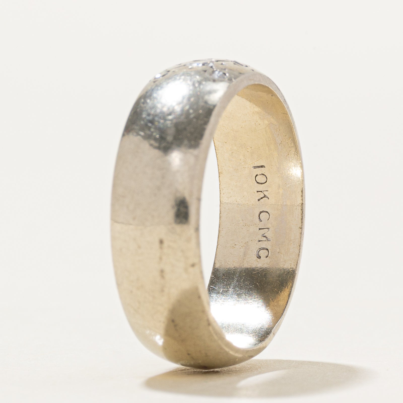 10k Star Set Diamond Accent Band | 6mm | SZ 6.25