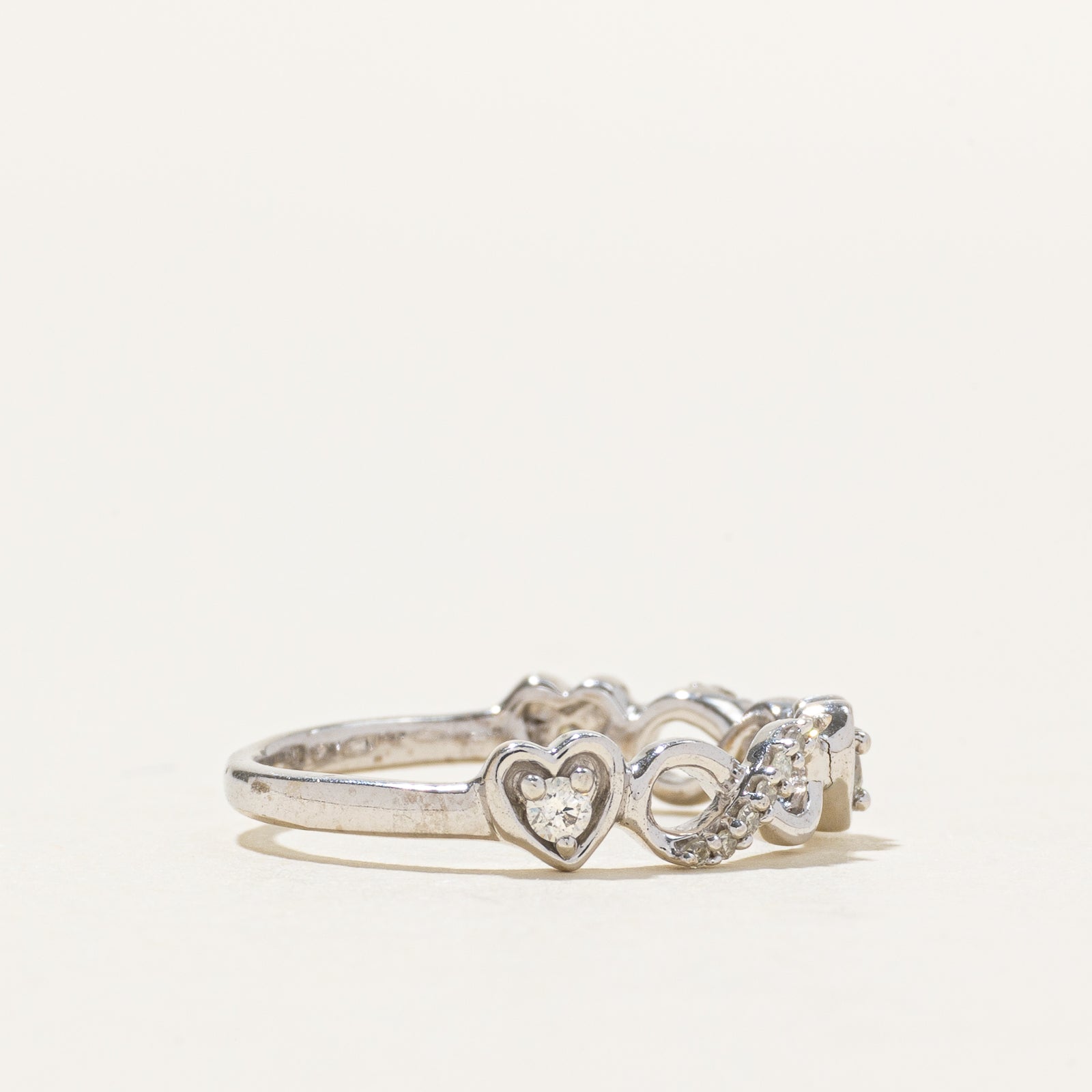 10k Diamond Accent Heart & Infinity Ring | SZ 4