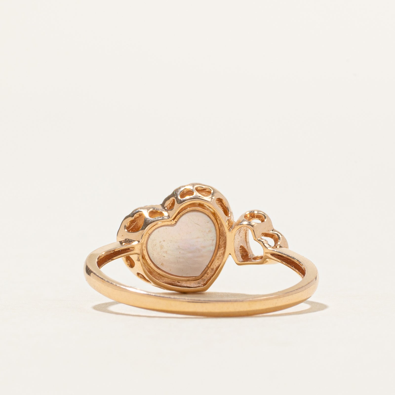 Bezel Set Diamond Window Heart Ring | SZ 6.5