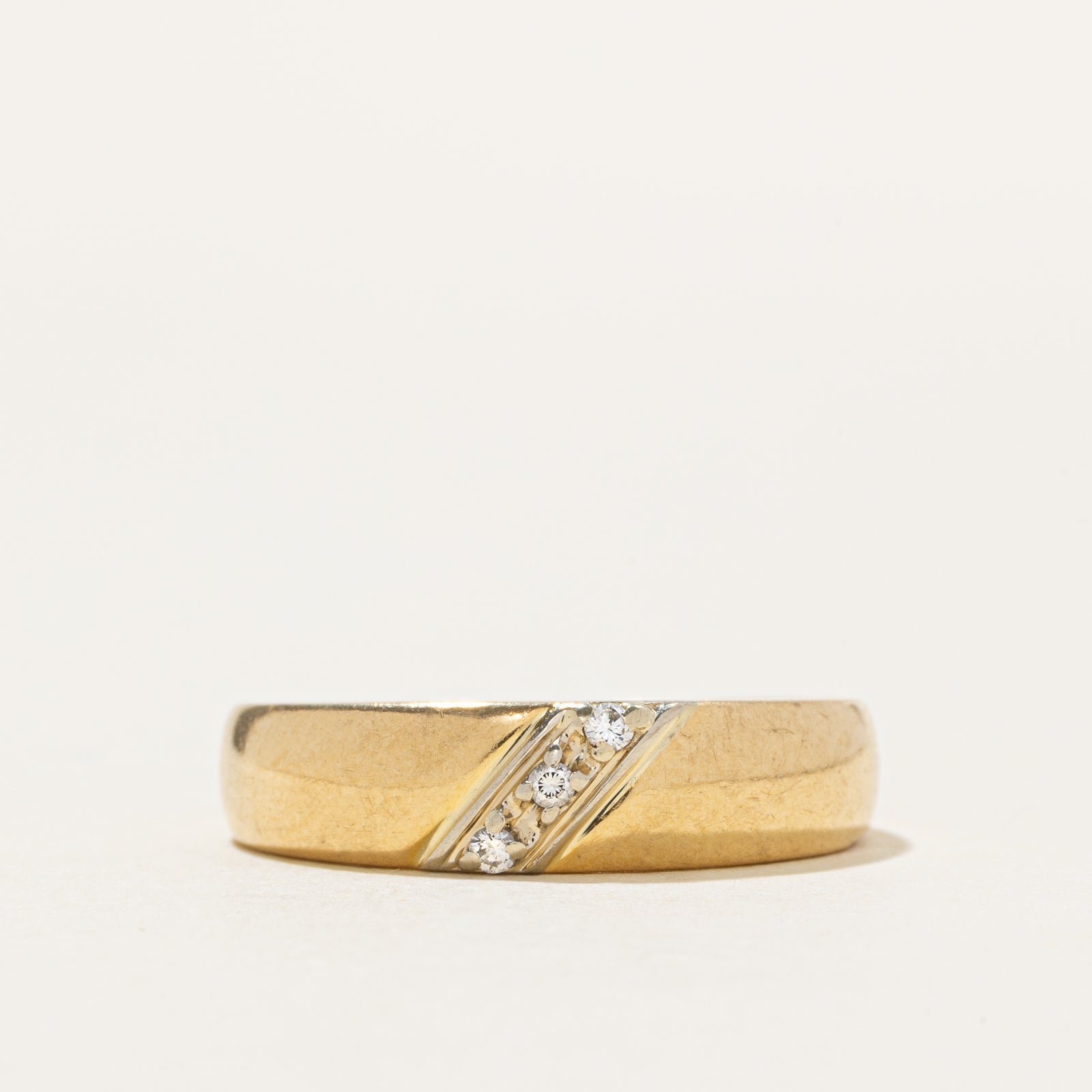 18k Diagonal Diamond Ring | SZ 7.25