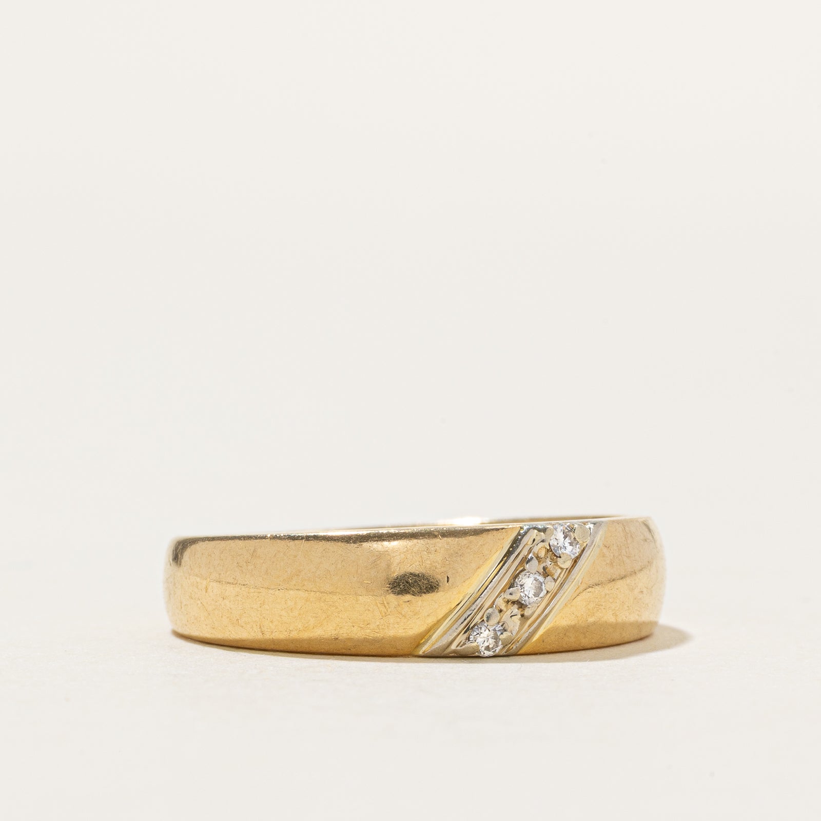 18k Diagonal Diamond Ring | SZ 7.25