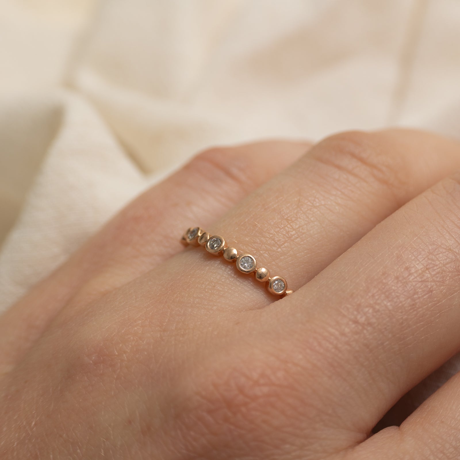 Bague sertie de diamants semi-éternité | Taille 6,5