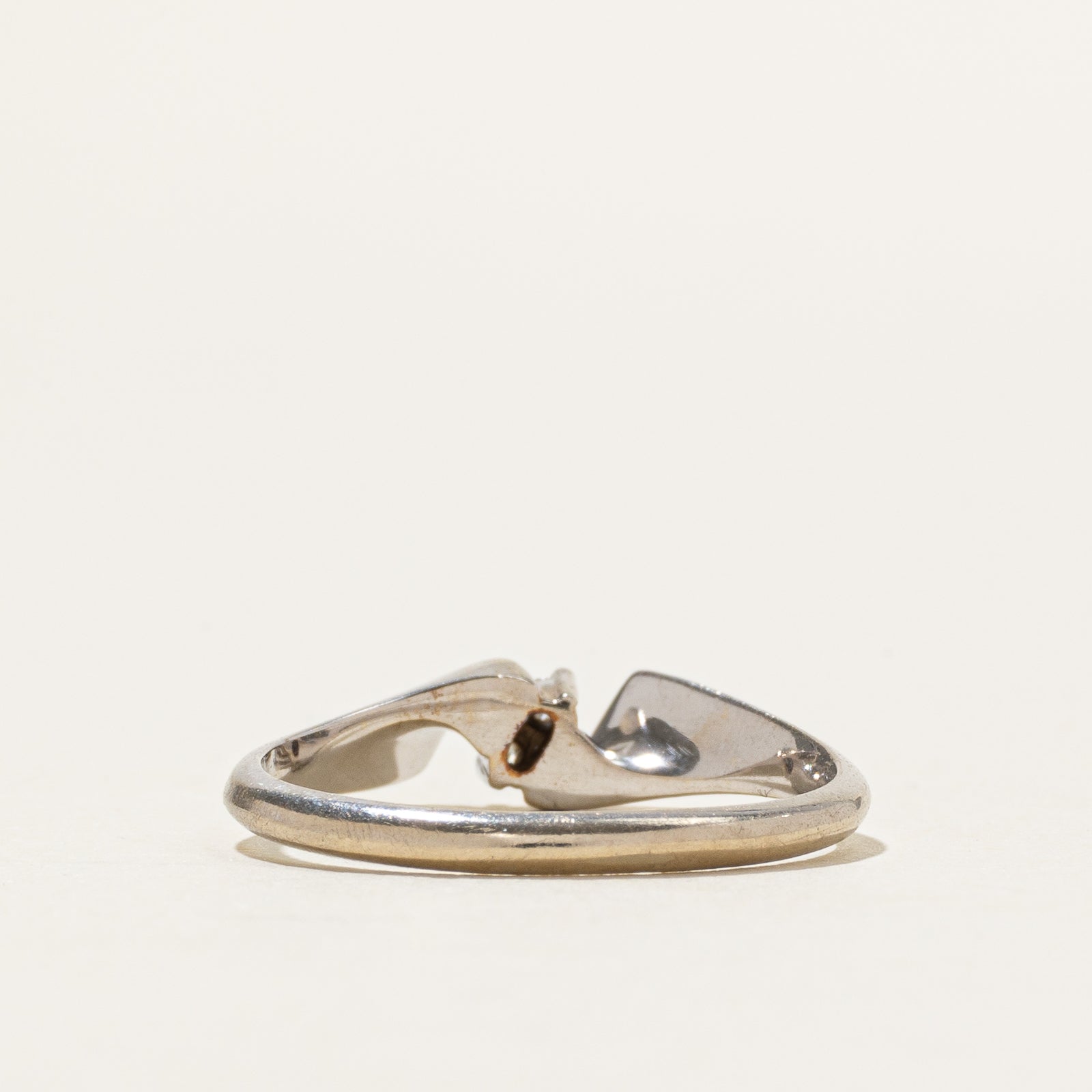 10k Diagonal Two Stone Diamond Twisted Ring | SZ 6