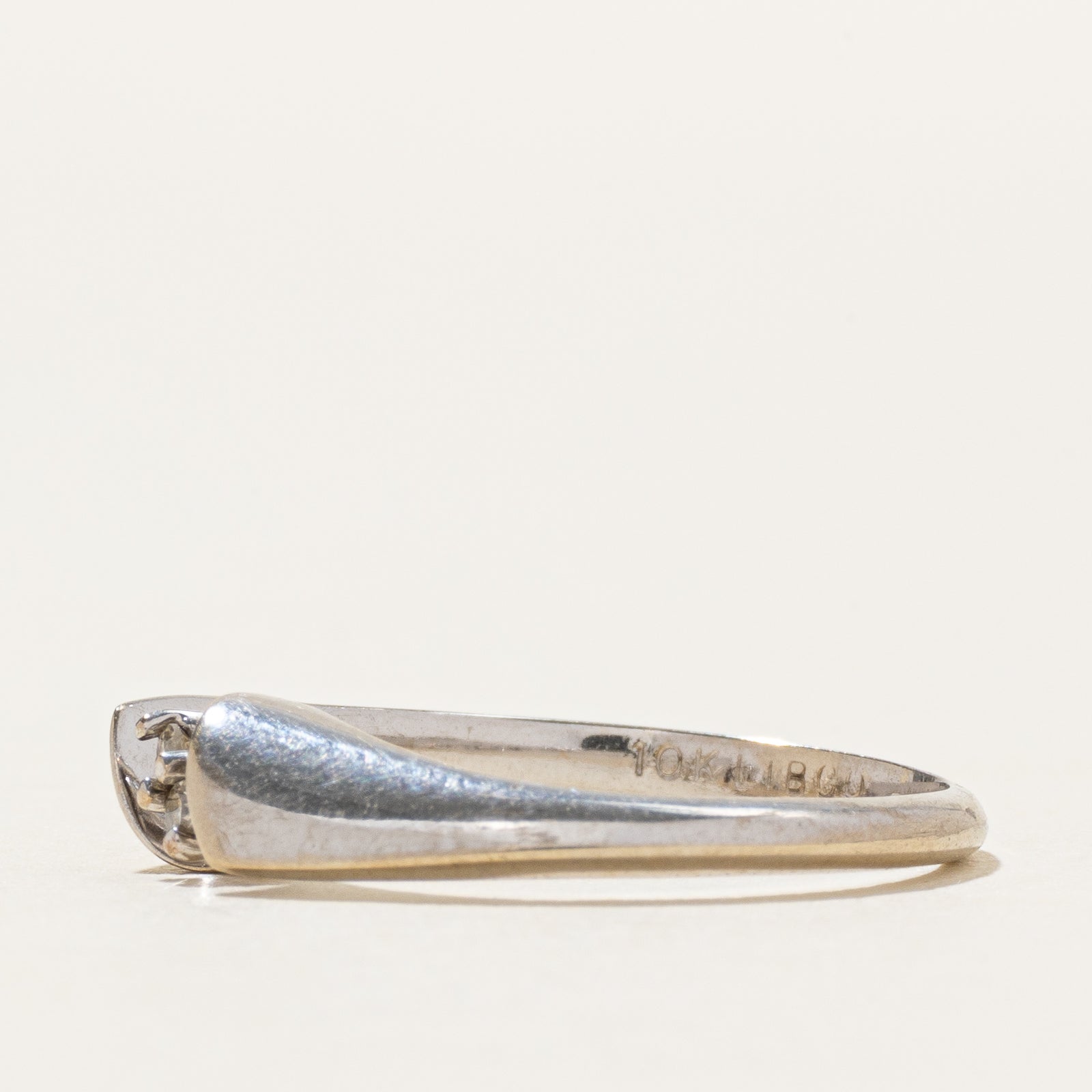 10k Diagonal Two Stone Diamond Twisted Ring | SZ 6