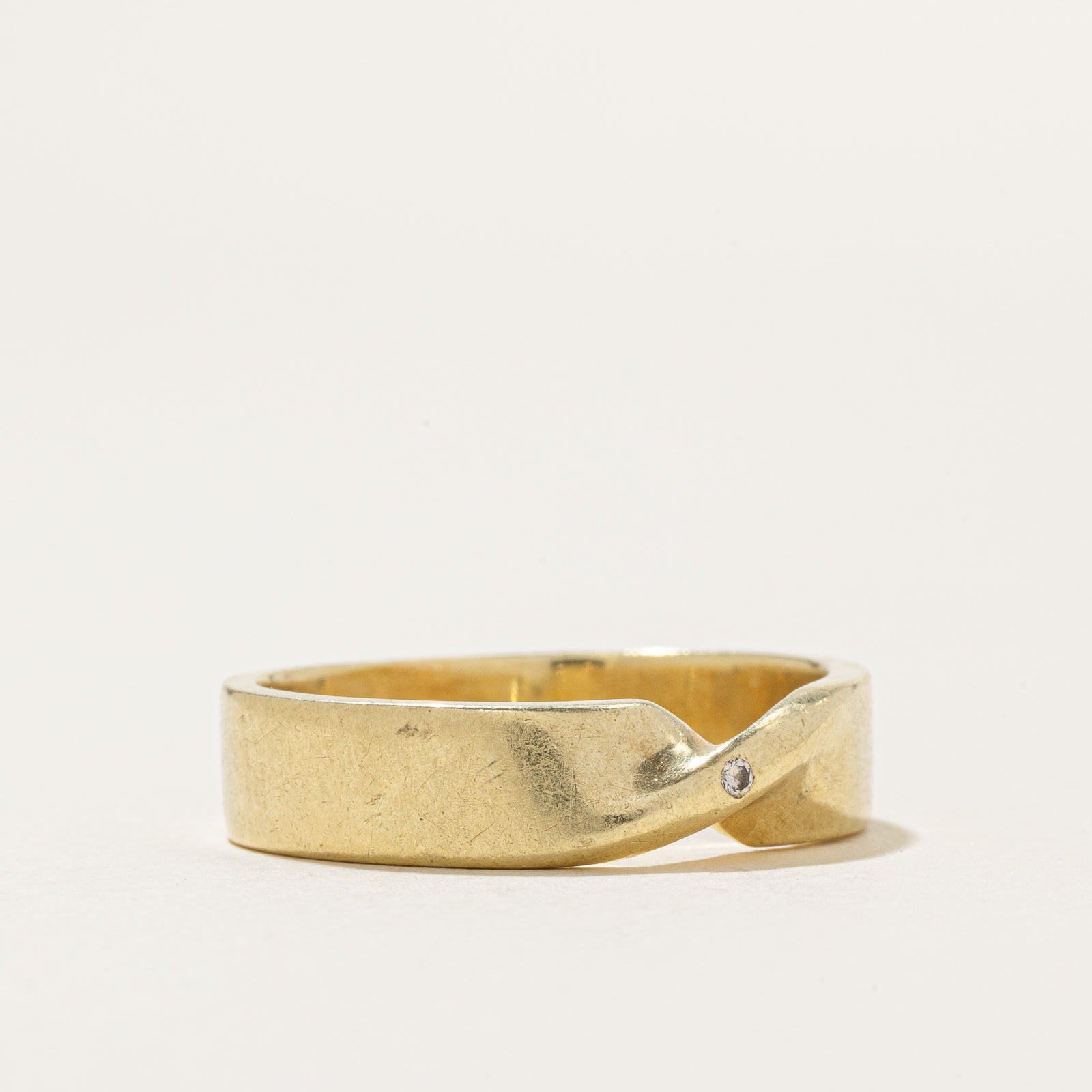 14k Diamond Twisted Band | 4.75mm | SZ 6