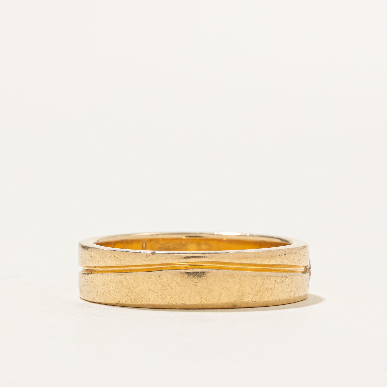 18k Diamond Grooved Band | 5.25mm | SZ 8.75