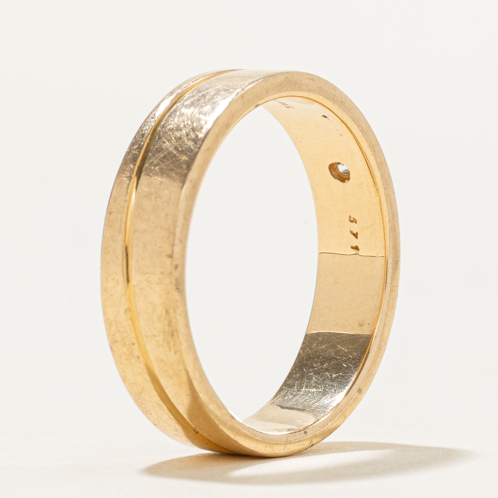 18k Diamond Grooved Band | 5.25mm | SZ 8.75