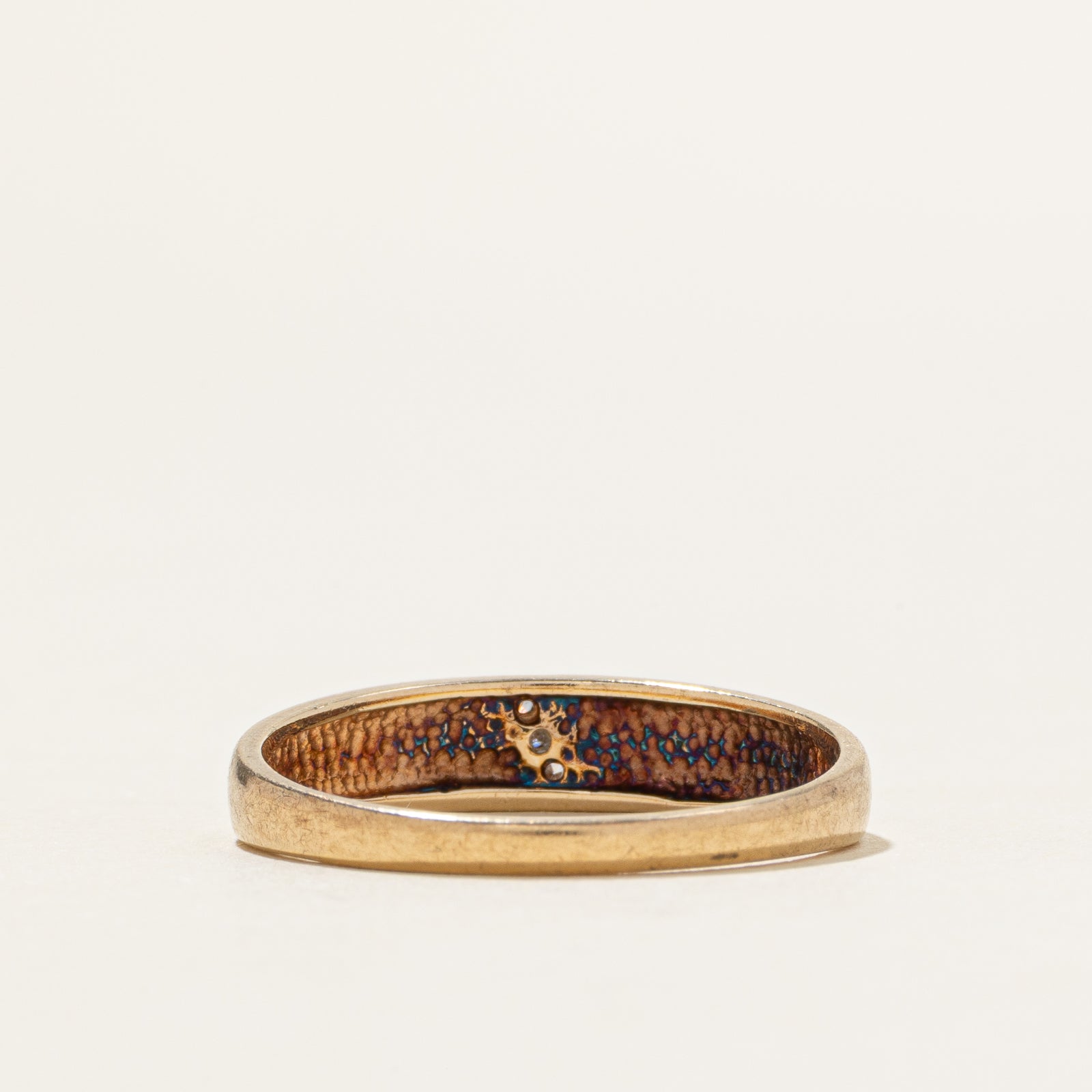 10k Diagonal Diamond Plain Ring | SZ 7.75