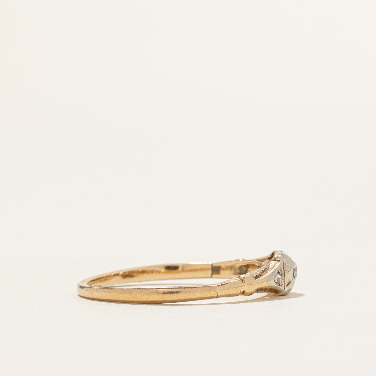 10k Two-Tone Illusion Set Diamond Ring | SZ 7.75