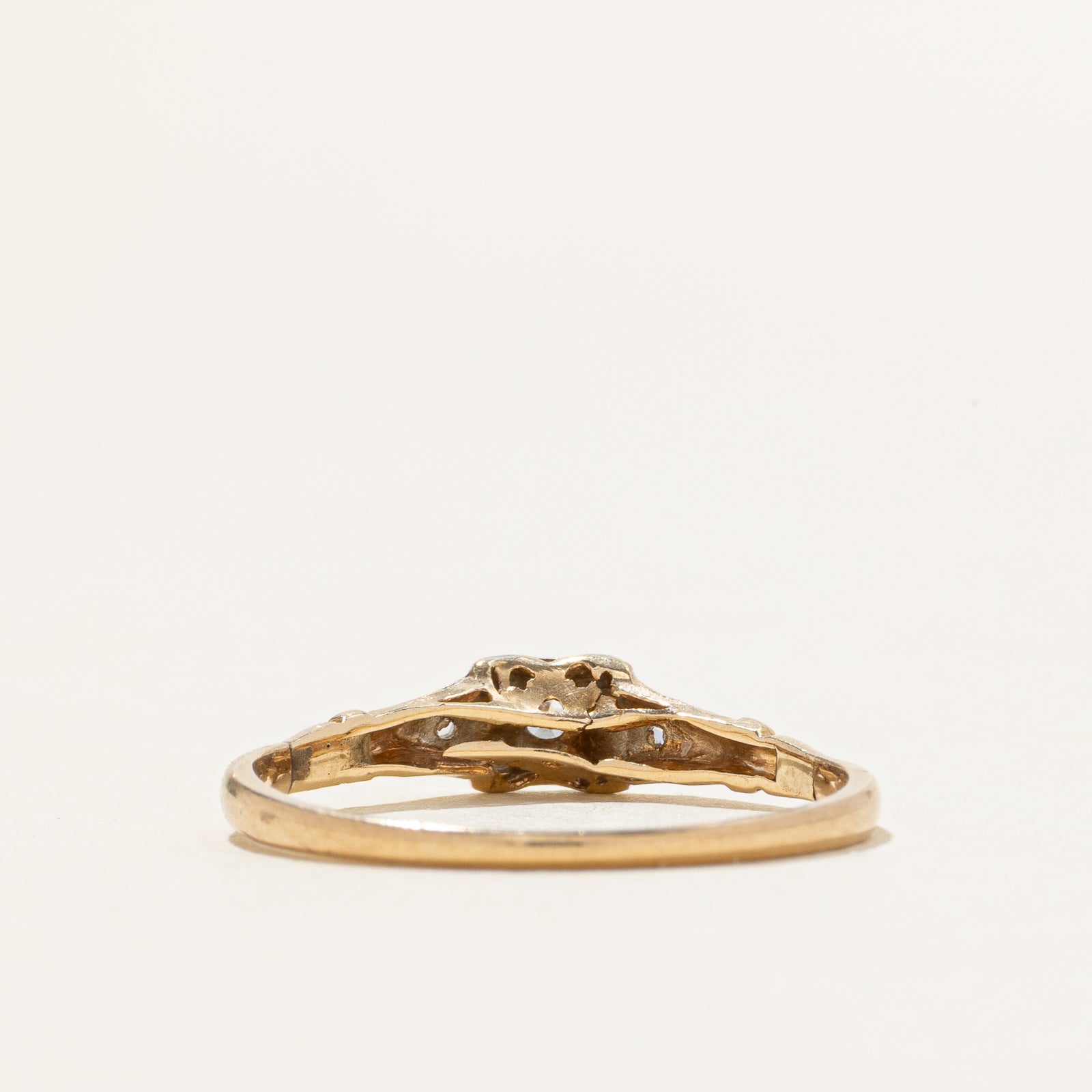 10k Two-Tone Illusion Set Diamond Ring | SZ 7.75