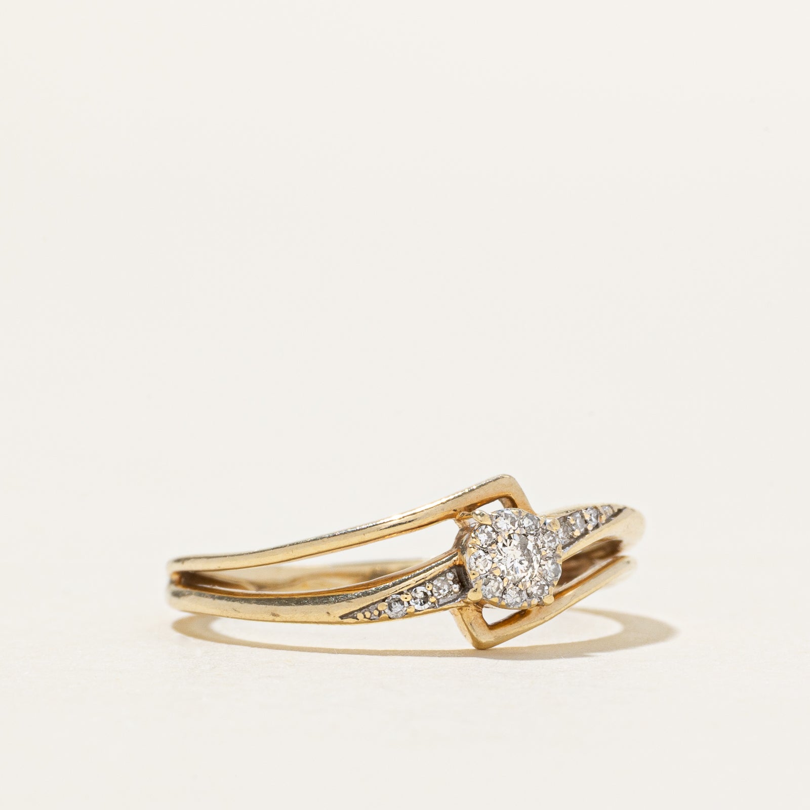 10k Illusion Set Diamond Openwork Ring | SZ 5