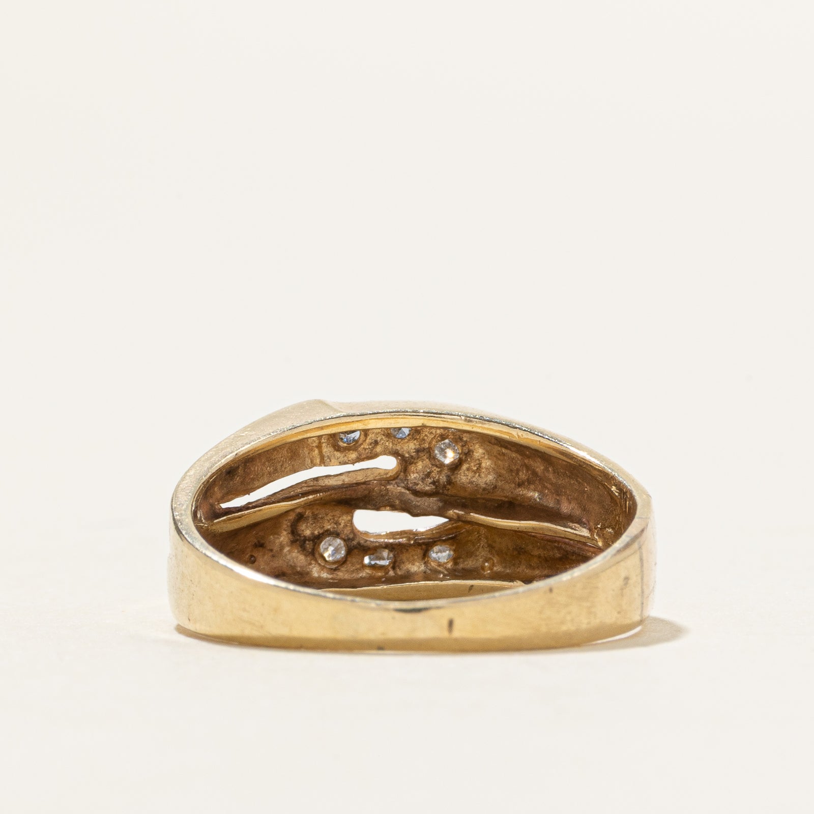 10k Pave Set Diamond Accent 'S' Initial Ring | SZ 4.75