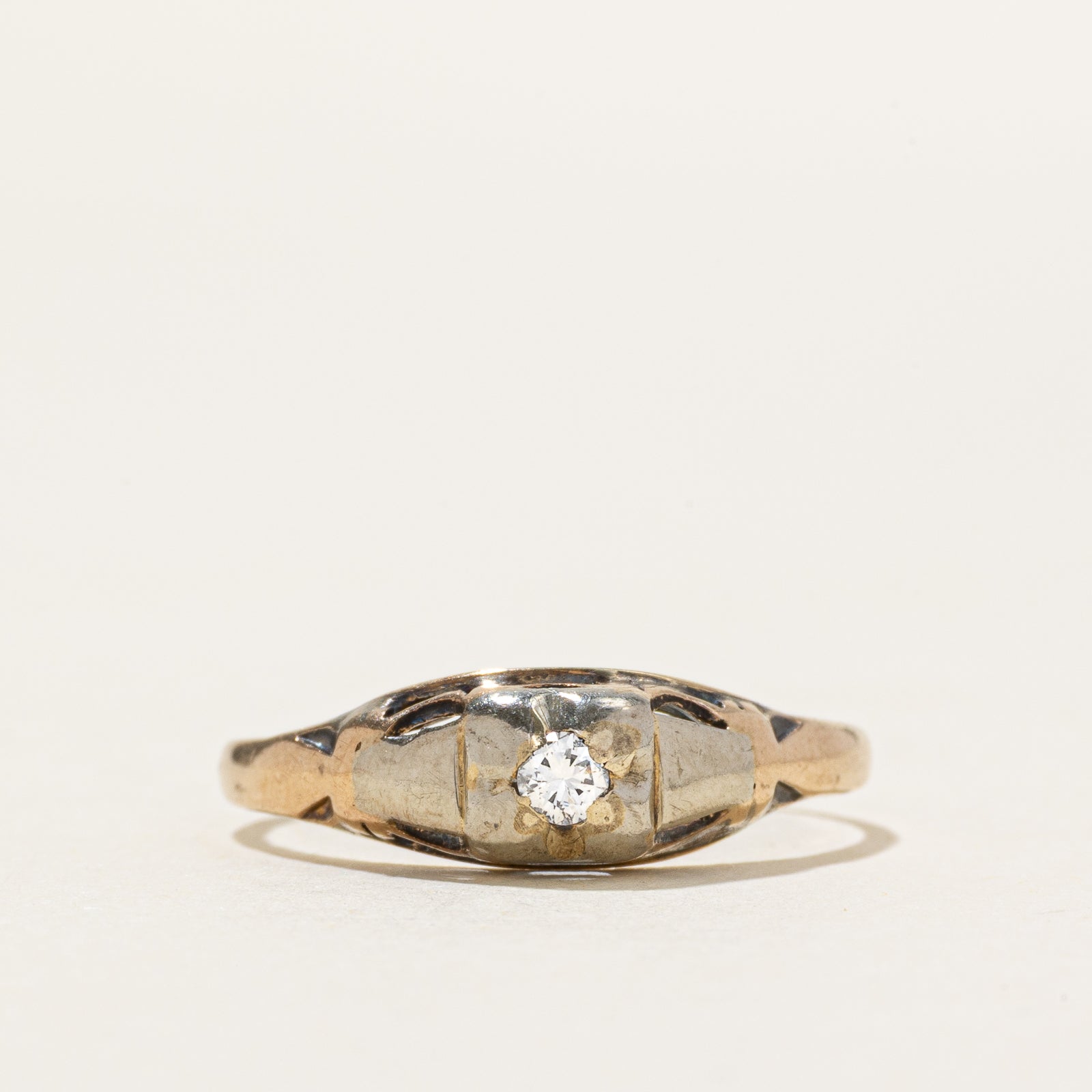 Two-Tone Illusion Set Diamond Ring | SZ 6