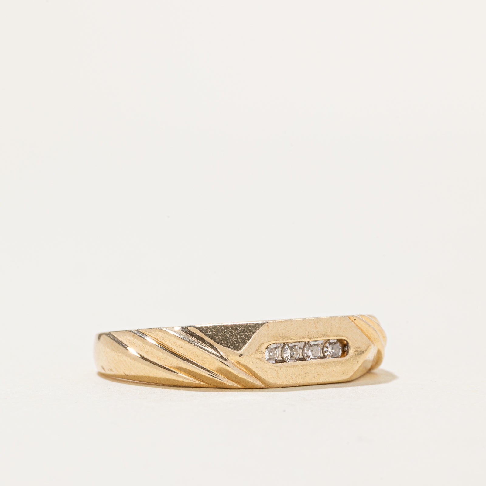 10k Four Stone Channel Set Diamond Ring | SZ 9.5