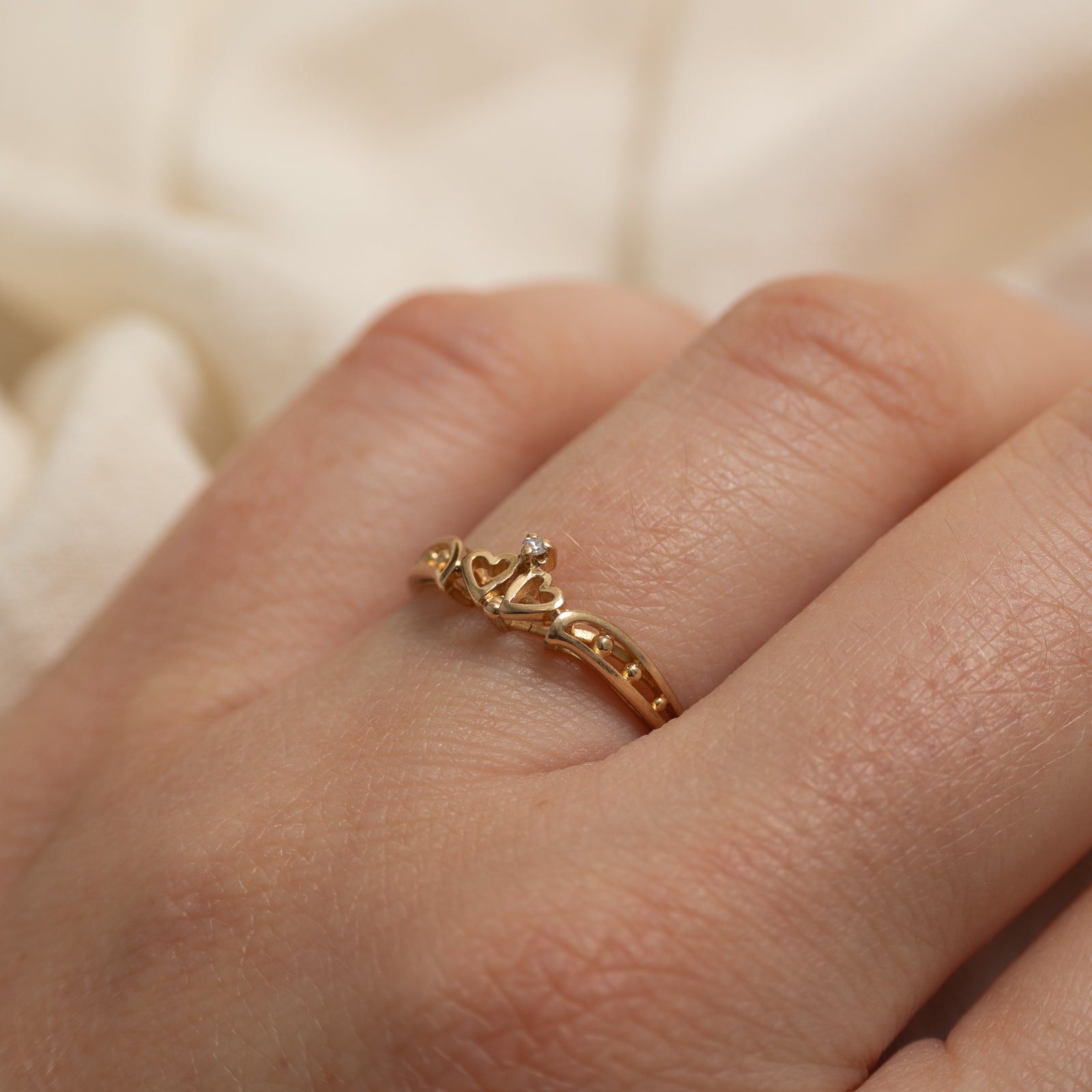 10k Diamond Openwork Heart Ring | SZ 5.75