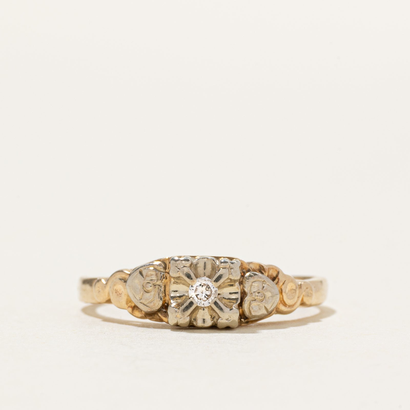 Two Tone Illusion Set Diamond Ring | SZ 6