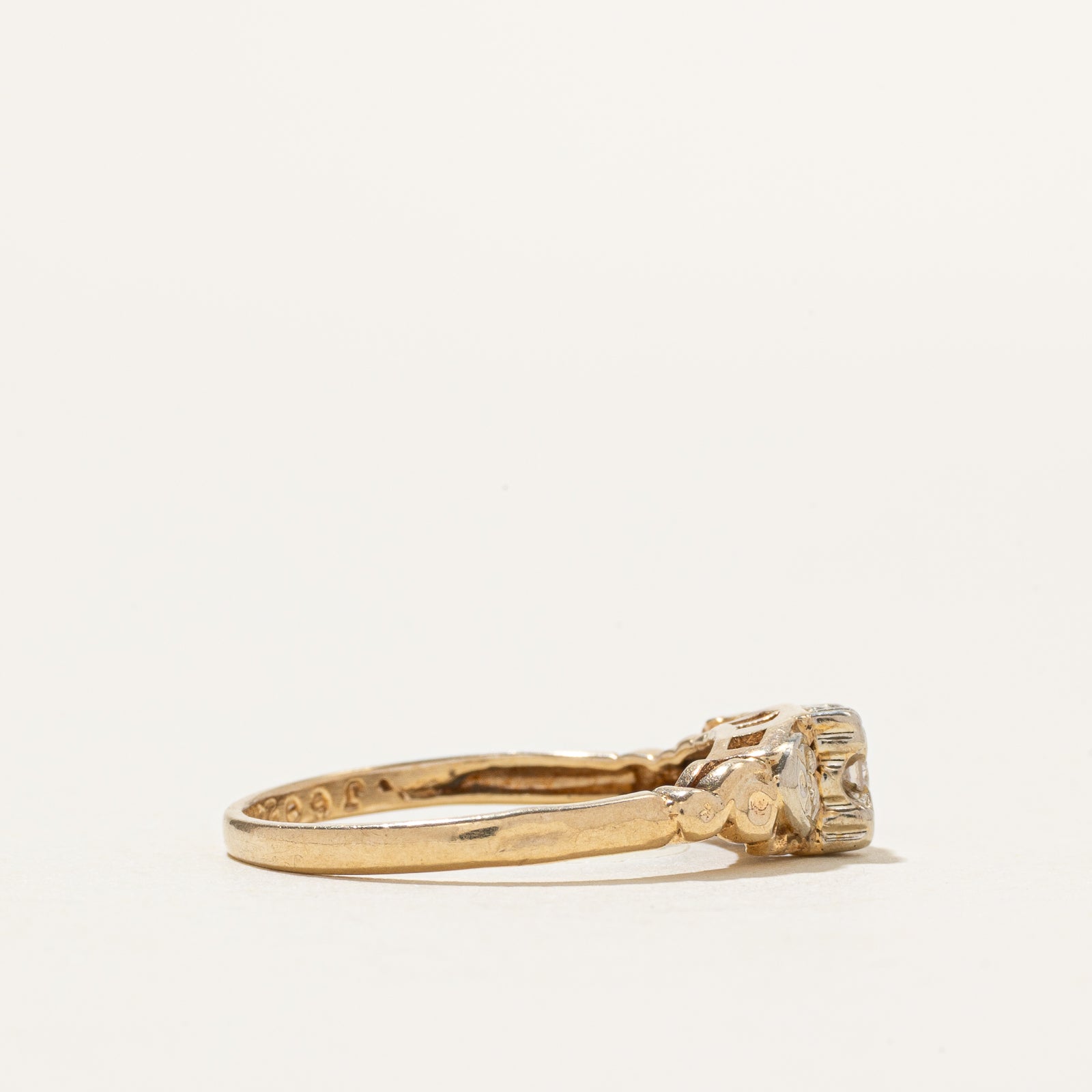 Two Tone Illusion Set Diamond Ring | SZ 6
