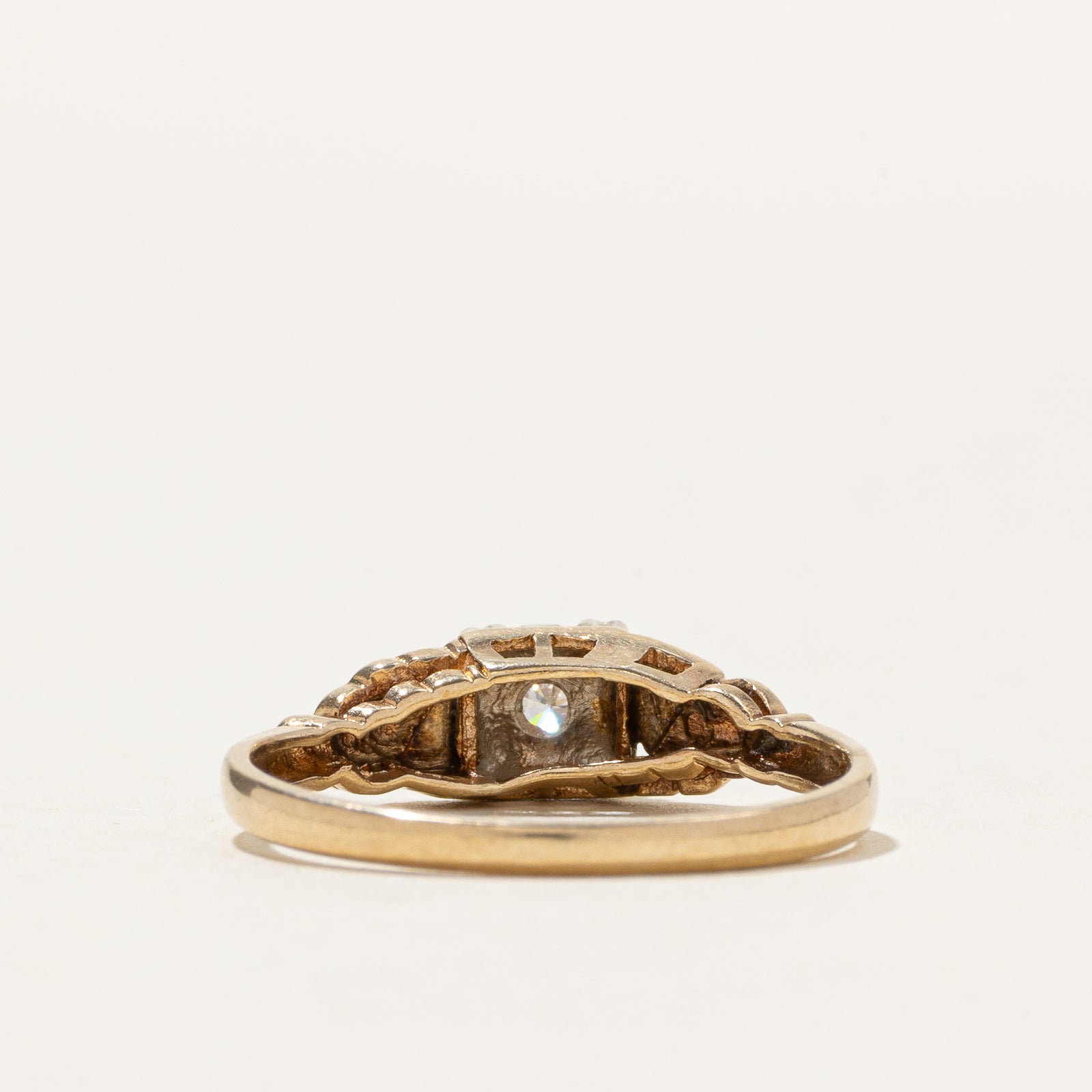 Two Tone Illusion Set Diamond Ring | SZ 6