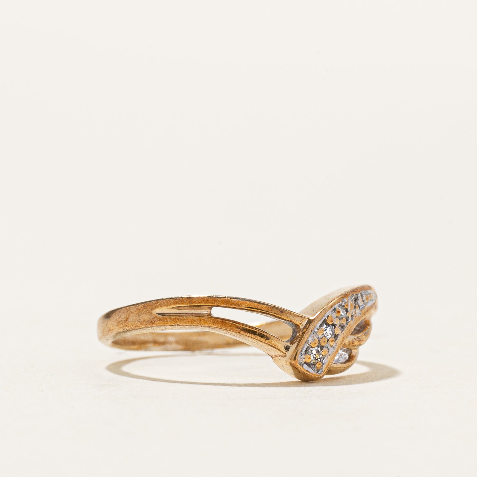 10k Diamond Openwork Chevron Ring | SZ 4.25