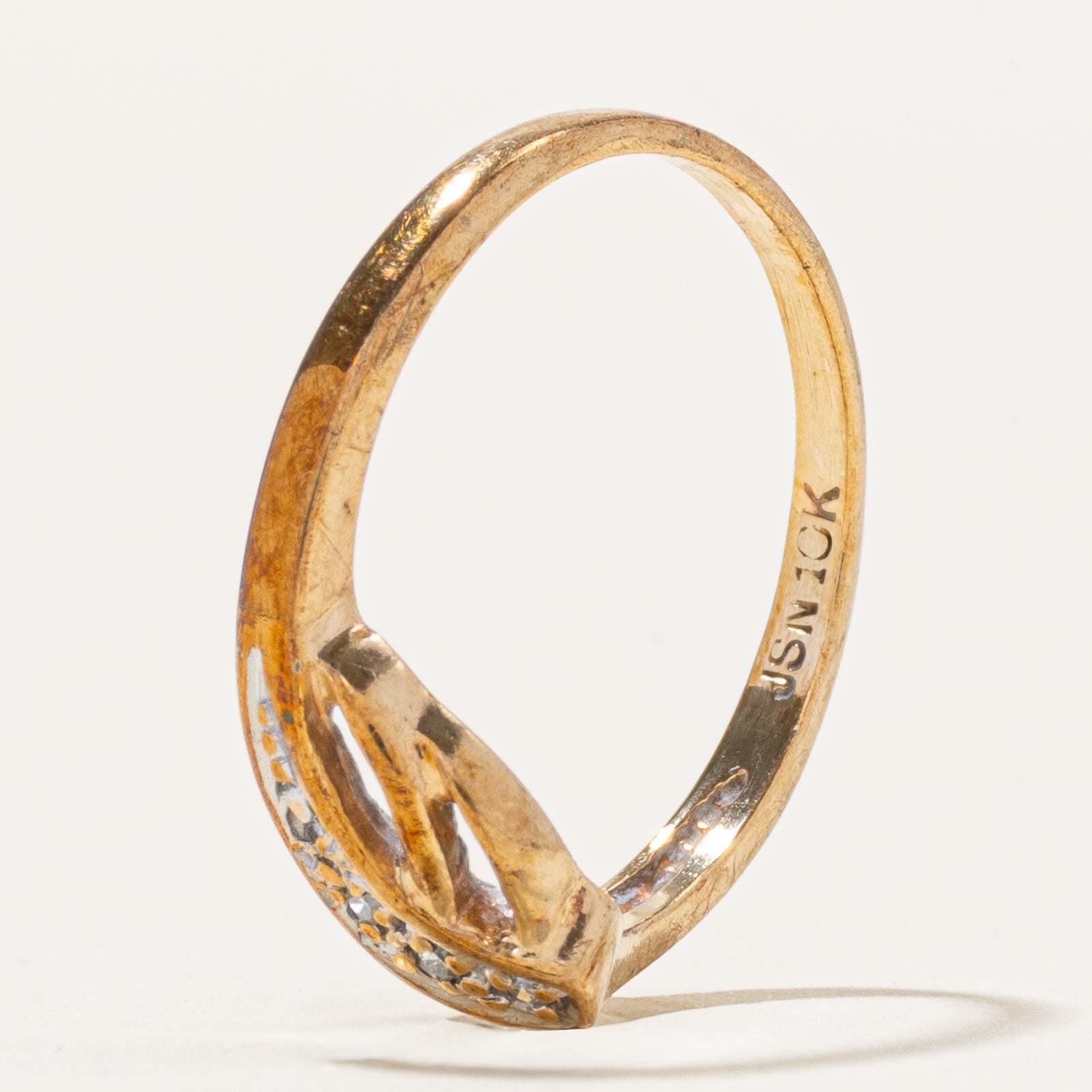 10k Diamond Openwork Chevron Ring | SZ 4.25