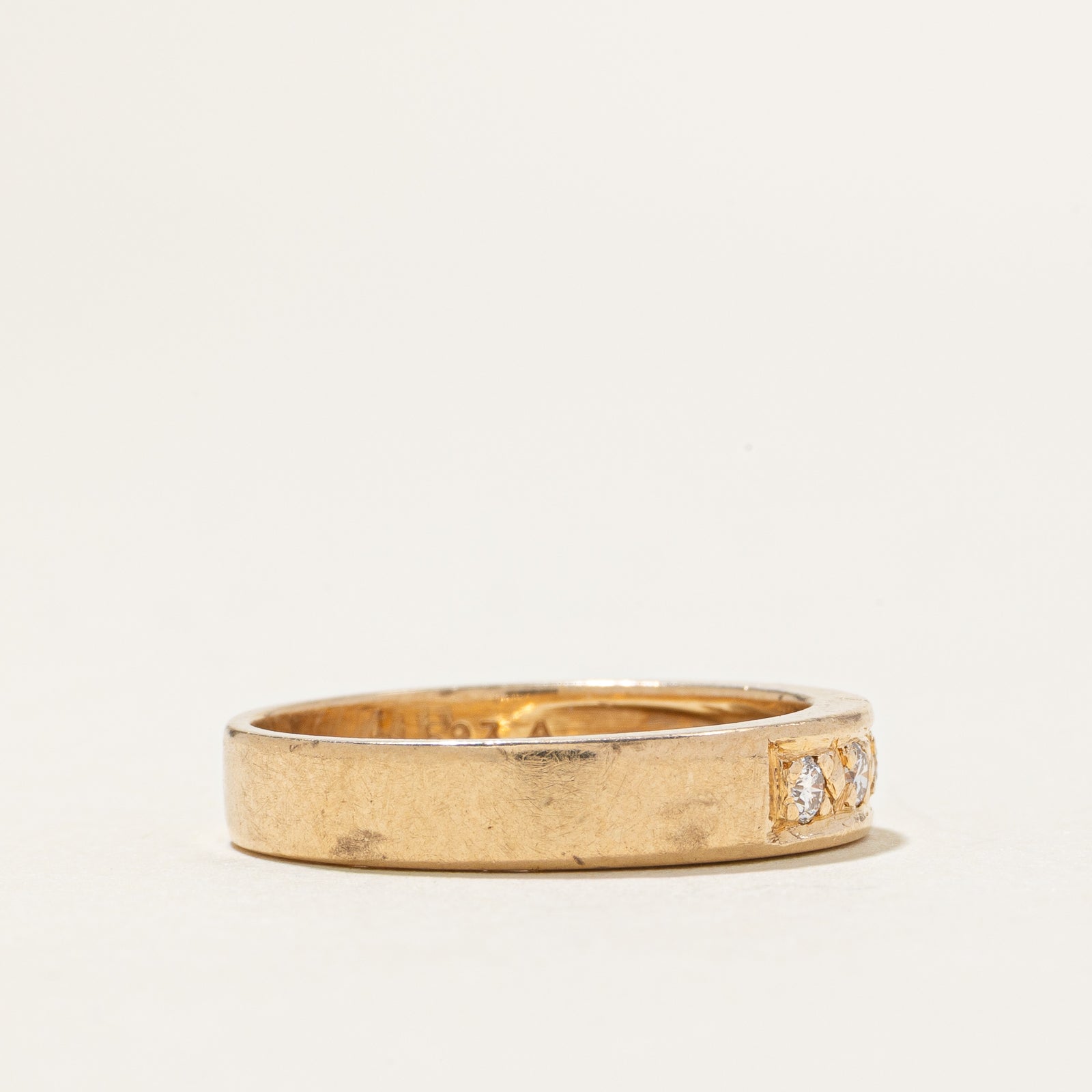 14k Four Stone Diamond Band | 4.25mm | SZ 6.5