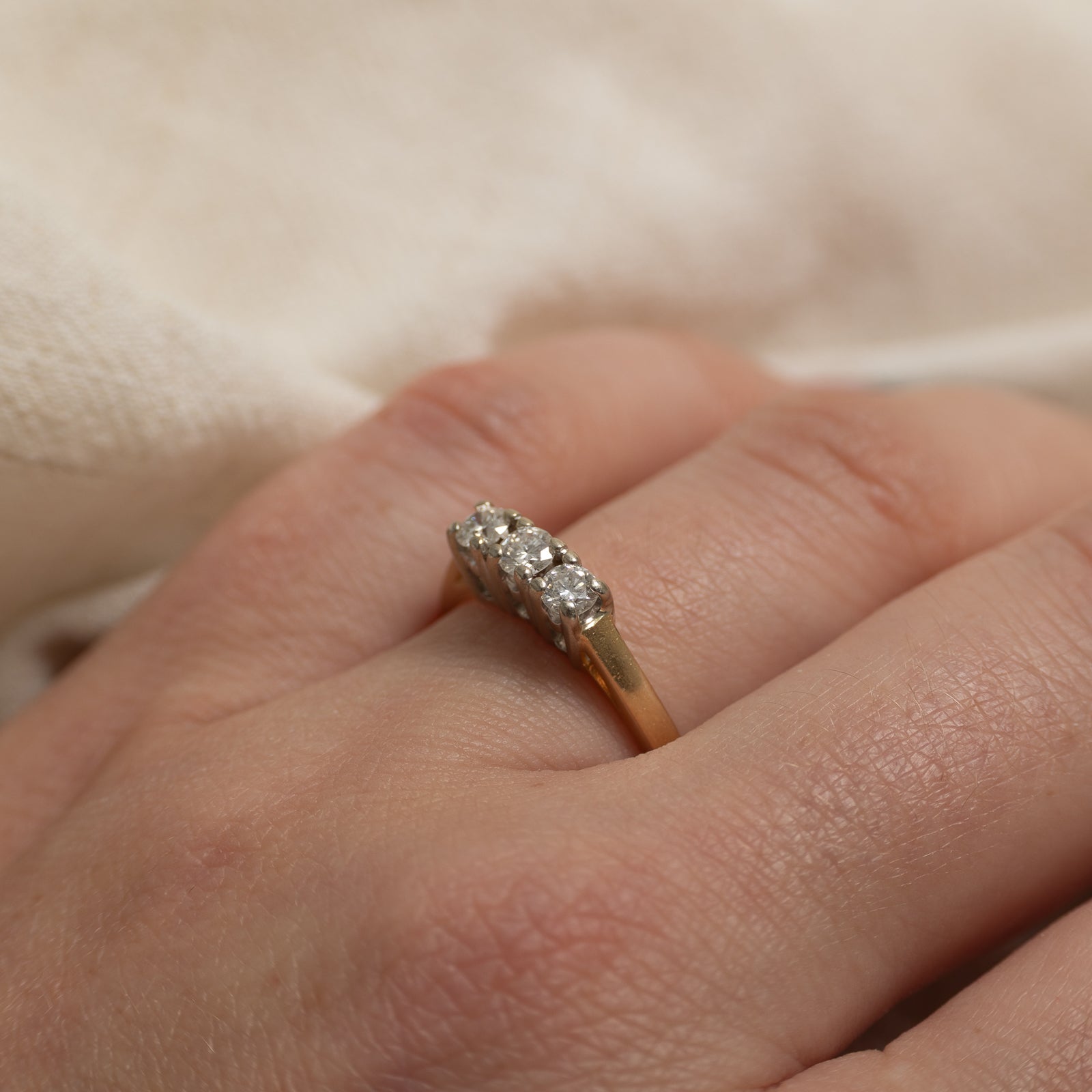 14k Three Stone Diamond Ring | 0.37ctw | SZ 7.5