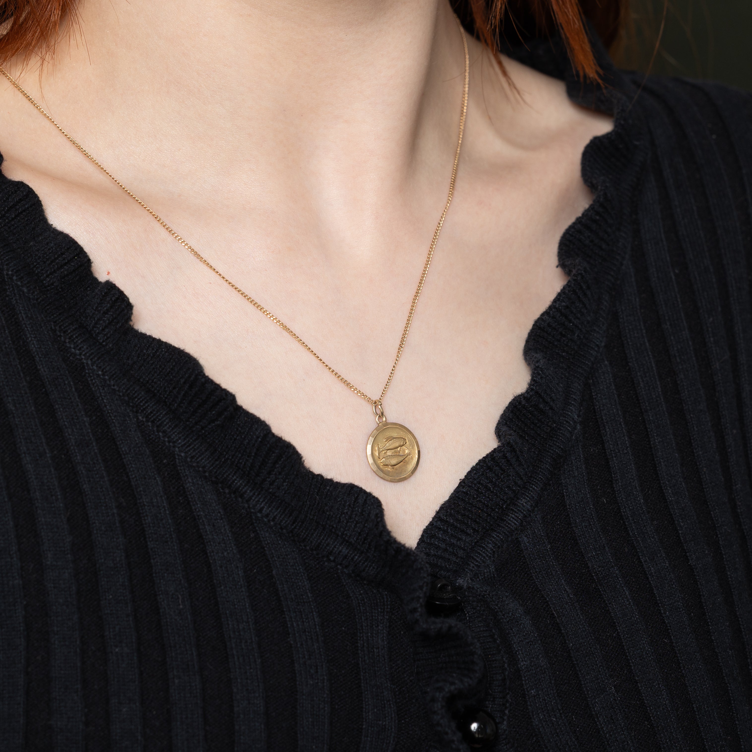 18k Yellow Gold Pisces Zodiac Charm