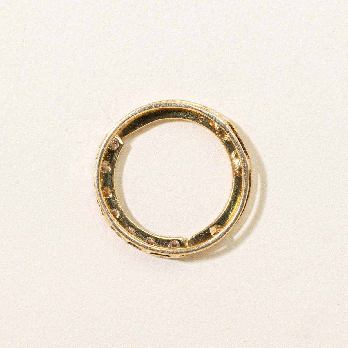 18k Semi Eternity Diamond Open Circle Pendant | 0.33ctw