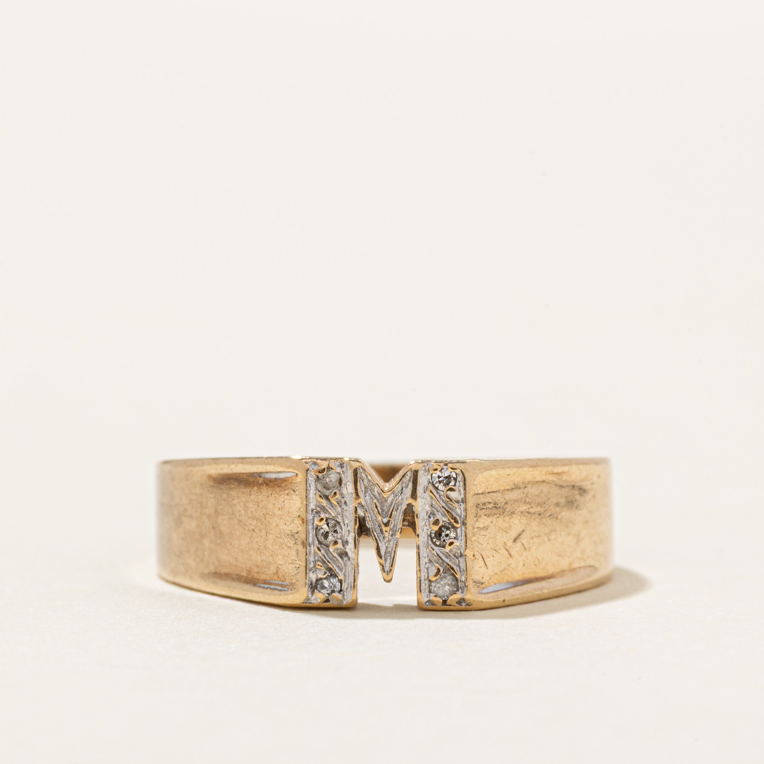 Diamond Accent "M" Initial Ring | SZ 5.75