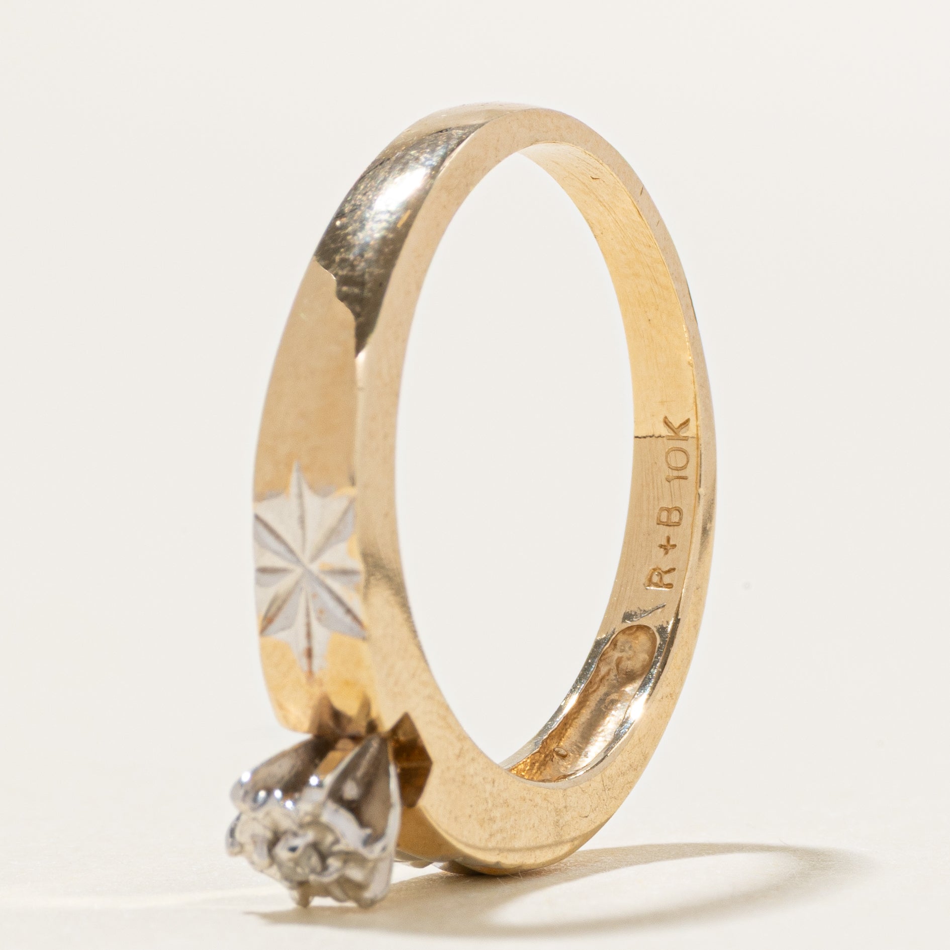 Illusion Set Diamond Textured Ring | SZ 8