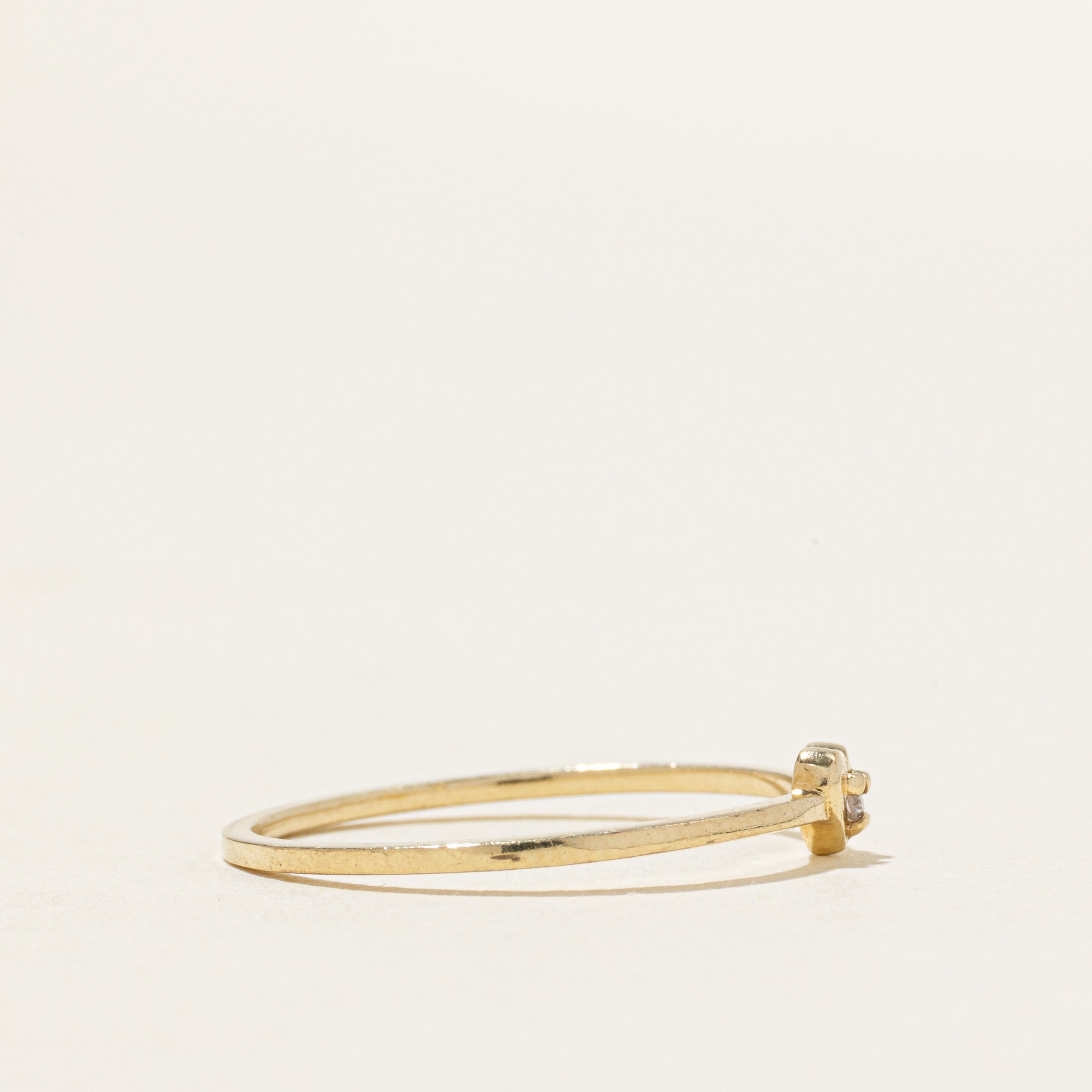 10k Diamond Thin Heart Ring | SZ 6