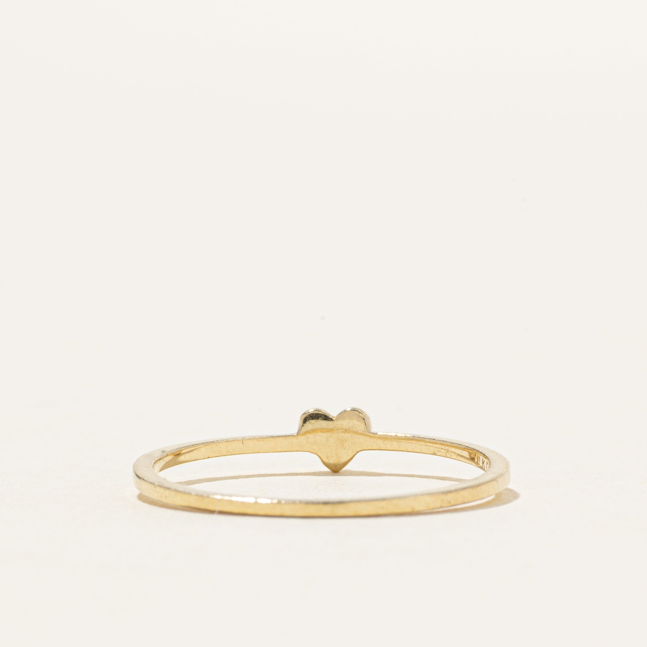 10k Diamond Thin Heart Ring | SZ 6