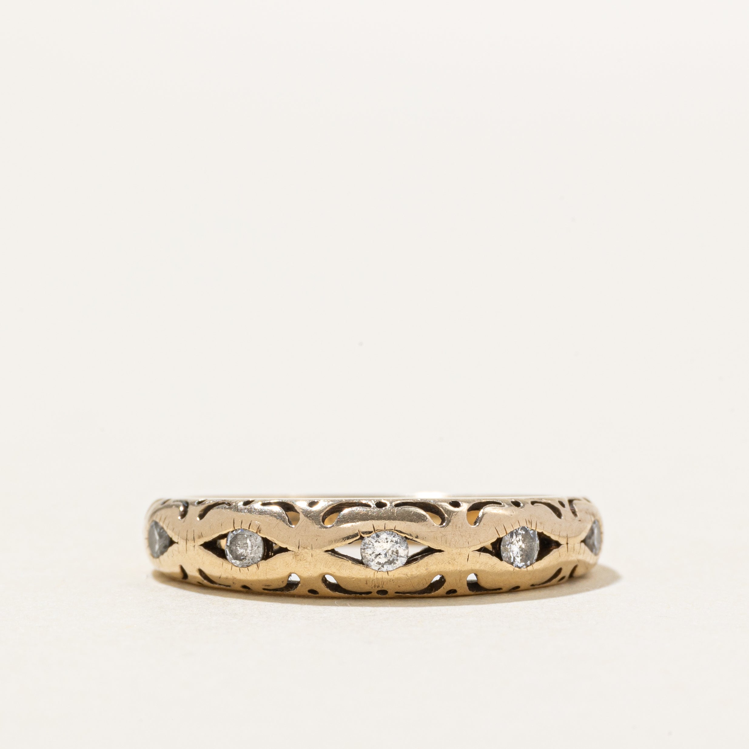 Five Stone Diamond Perforated Ring | SZ 5