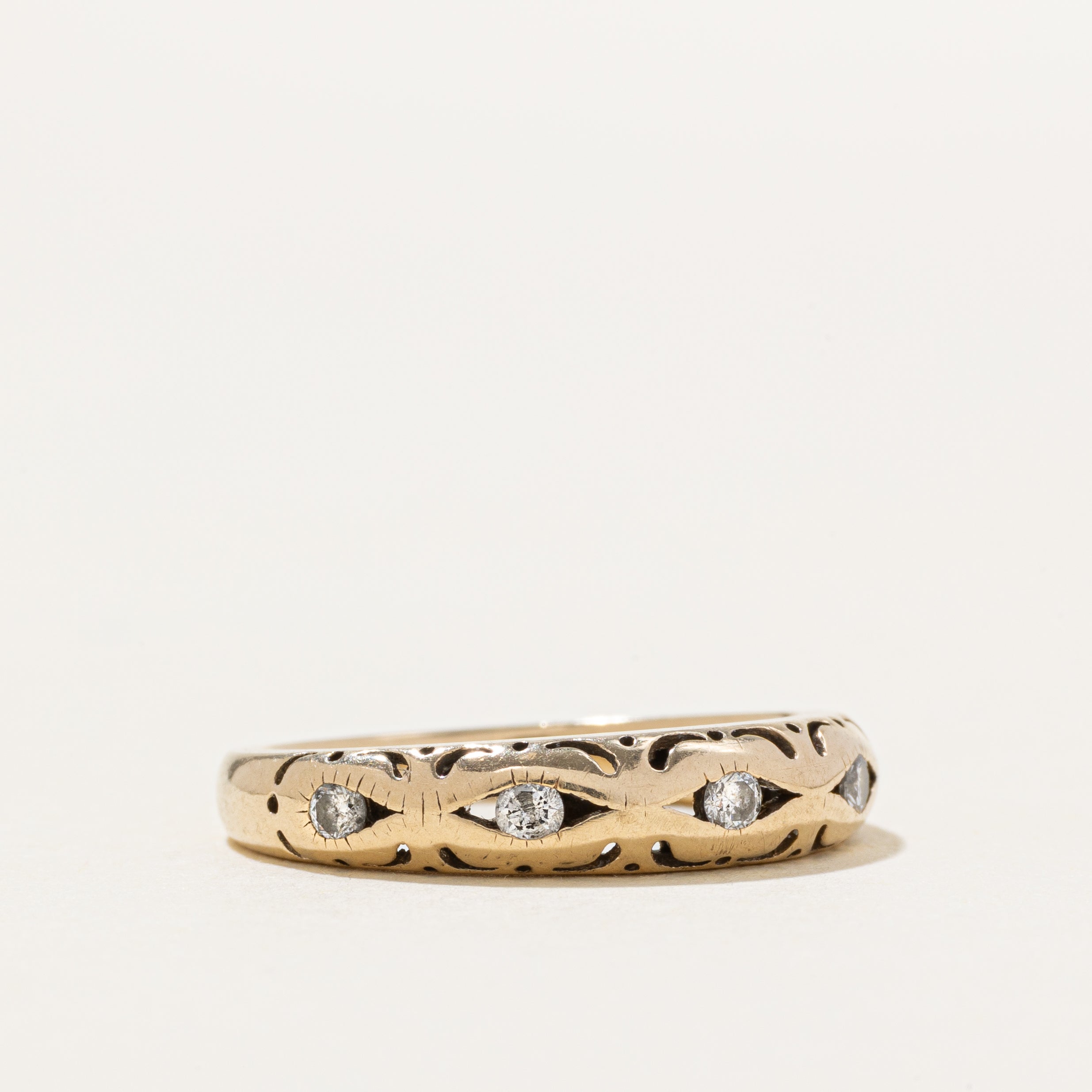 Five Stone Diamond Perforated Ring | SZ 5