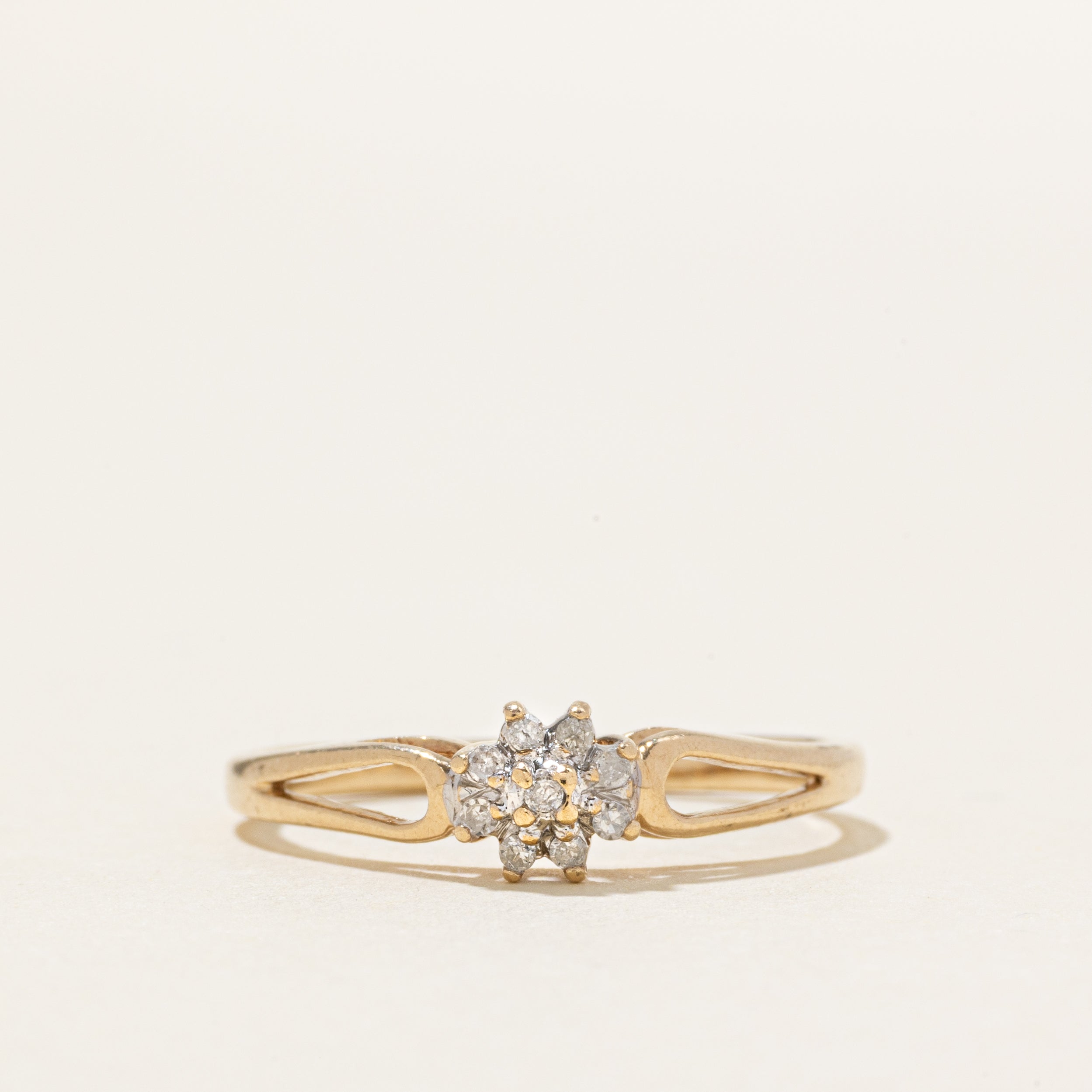 10k Diamond Cluster Bypassed Cathedral Ring | SZ 6.75