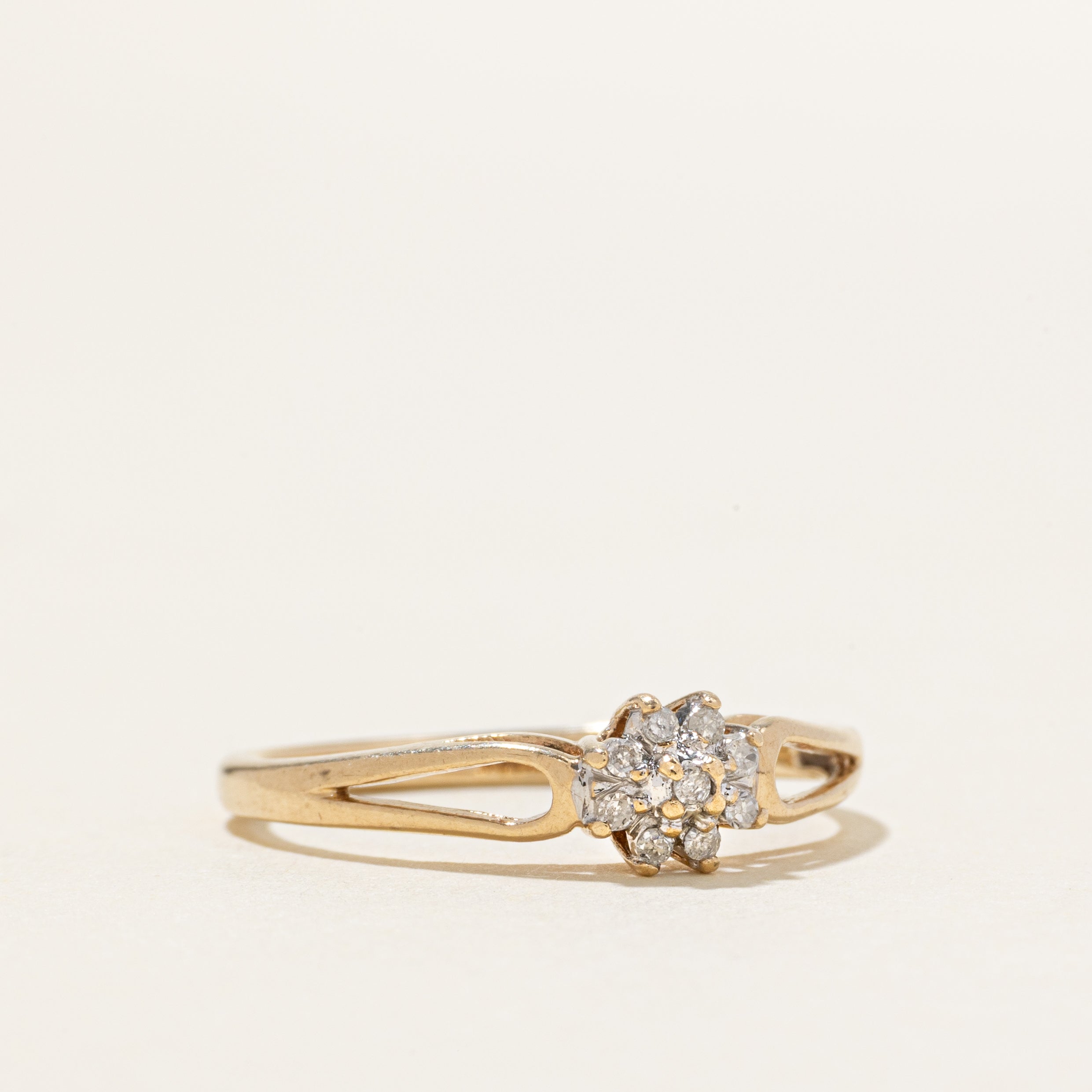 10k Diamond Cluster Bypassed Cathedral Ring | SZ 6.75