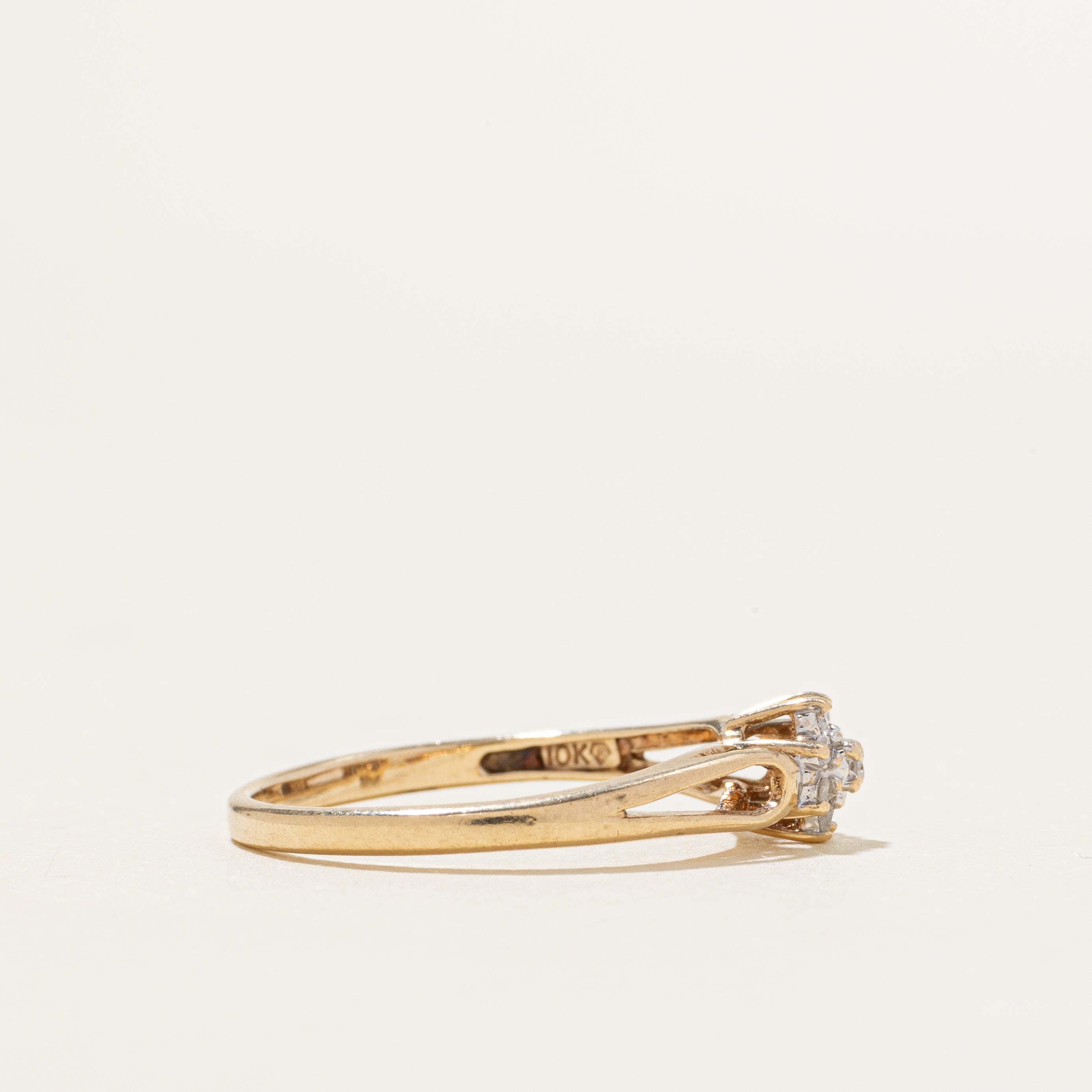10k Diamond Cluster Bypassed Cathedral Ring | SZ 6.75